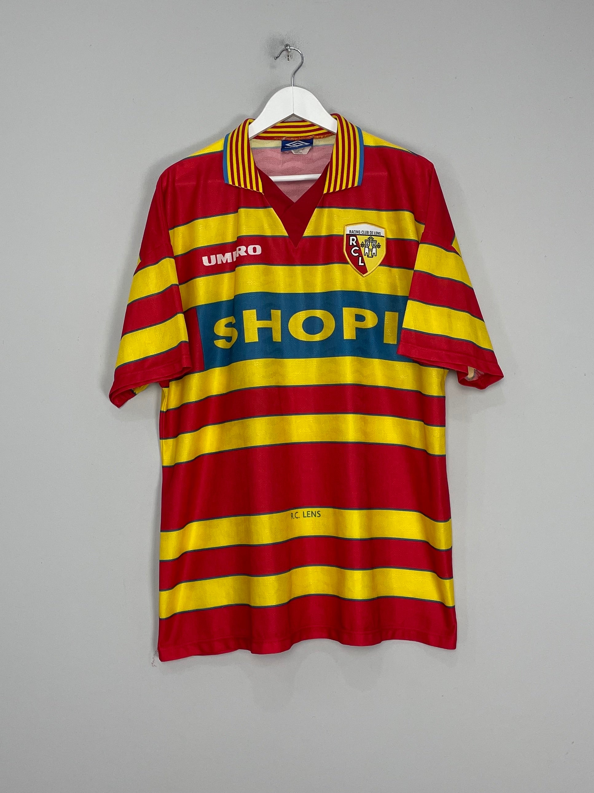 Shop 1996/97 RC LENS HOME SHIRT (XL) UMBRO, classic football shirts, vintage football shirts & retro soccer jerseys at Cult Kits
