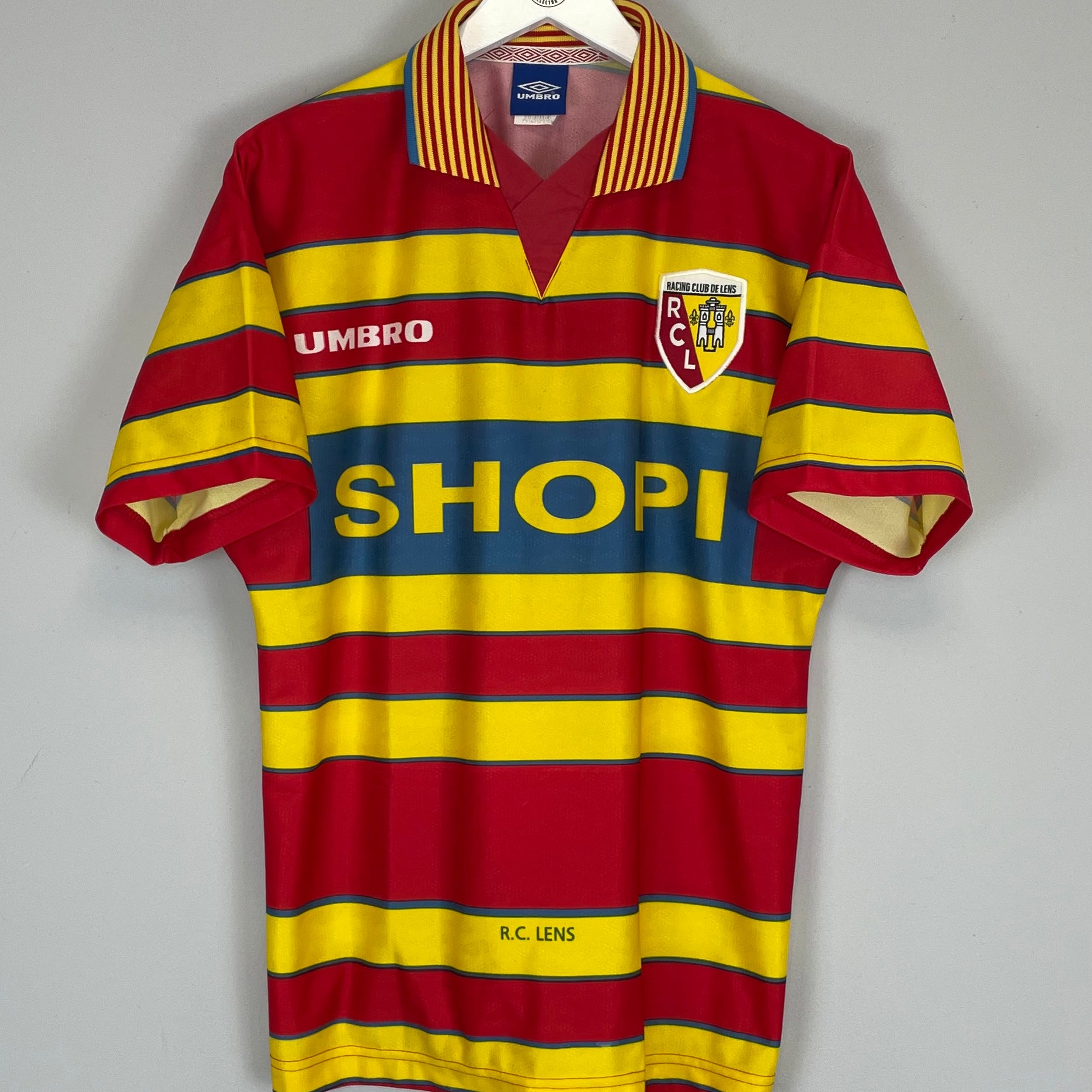 Shop 1997/98 RC LENS HOME SHIRT (M) UMBRO, classic football shirts, vintage football shirts & retro soccer jerseys at Cult Kits