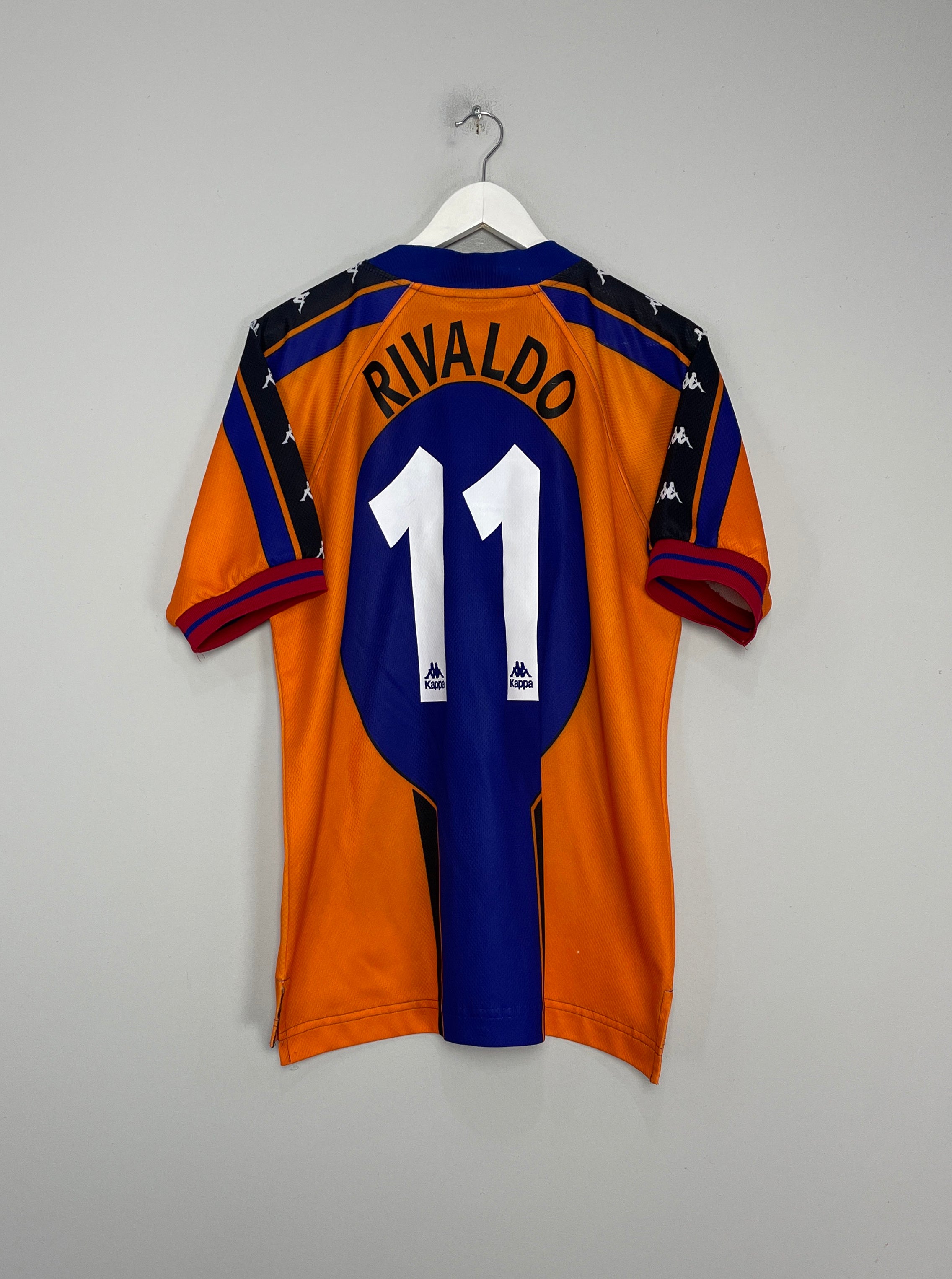 Shop 1997/98 BARCELONA RIVALDO #11 AWAY SHIRT (L) KAPPA, classic football shirts, vintage football shirts & retro soccer jerseys at Cult Kits