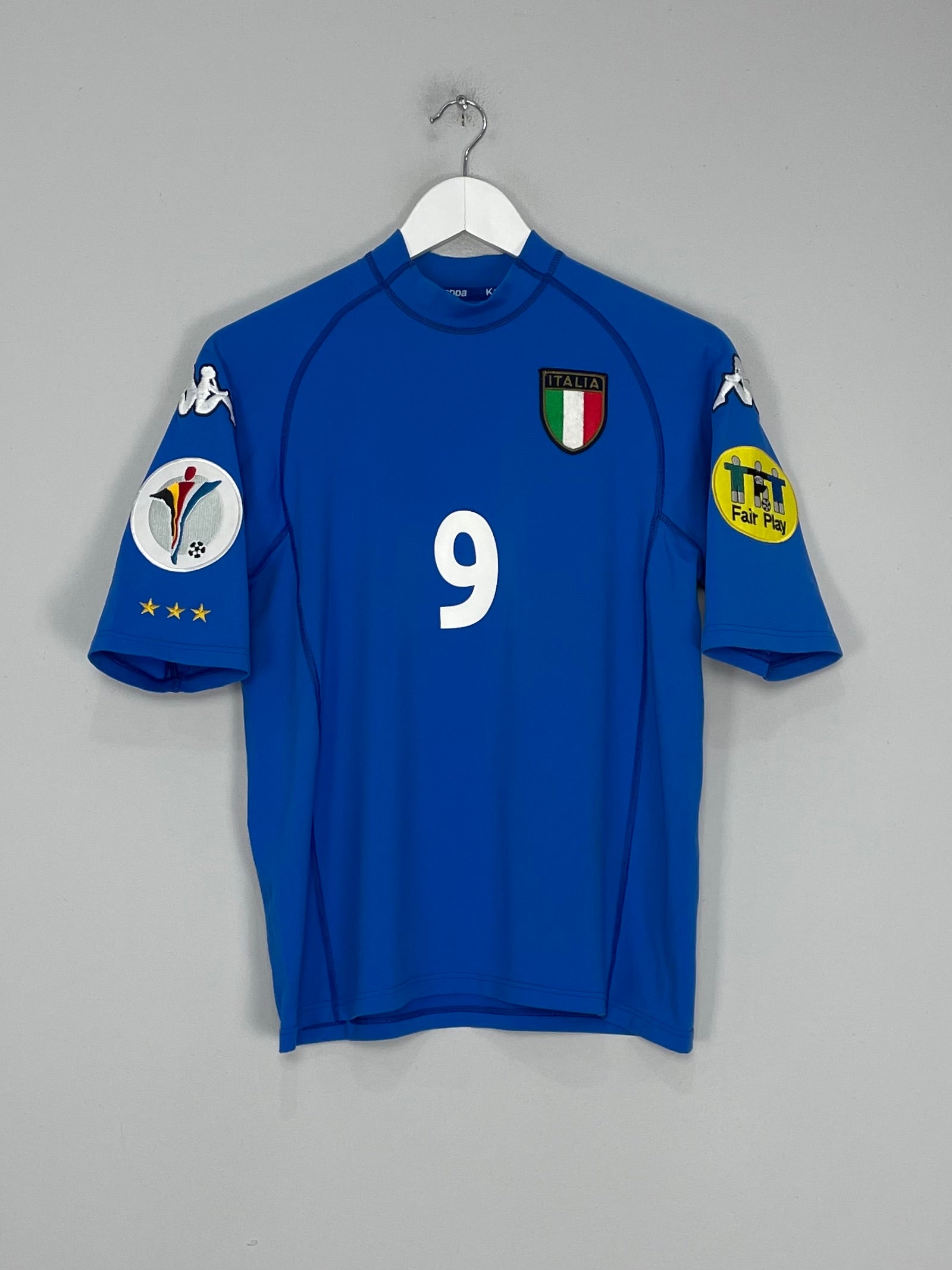 Shop 2000/02 ITALY INZAGHI #9 HOME SHIRT (M) KAPPA, classic football shirts, vintage football shirts & retro soccer jerseys at Cult Kits