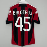 Shop 2012/13 AC MILAN BALOTELLI #45 HOME SHIRT (S) ADIDAS, classic football shirts, vintage football shirts & retro soccer jerseys at Cult Kits