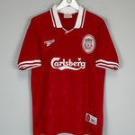 Shop 1996/98 LIVERPOOL OWEN #18 HOME SHIRT (L) REEBOK, classic football shirts, vintage football shirts & retro soccer jerseys at Cult Kits