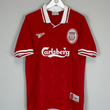Shop 1996/98 LIVERPOOL OWEN #18 HOME SHIRT (L) REEBOK, classic football shirts, vintage football shirts & retro soccer jerseys at Cult Kits