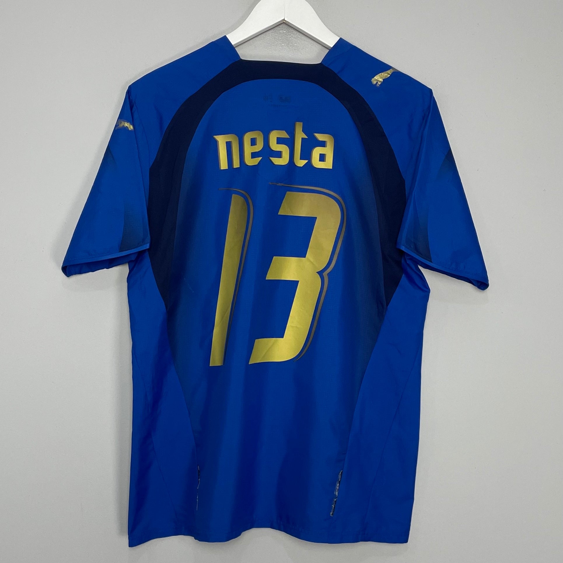 Shop 2006 ITALY NESTA #13 HOME SHIRT (M) PUMA, classic football shirts, vintage football shirts & retro soccer jerseys at Cult Kits