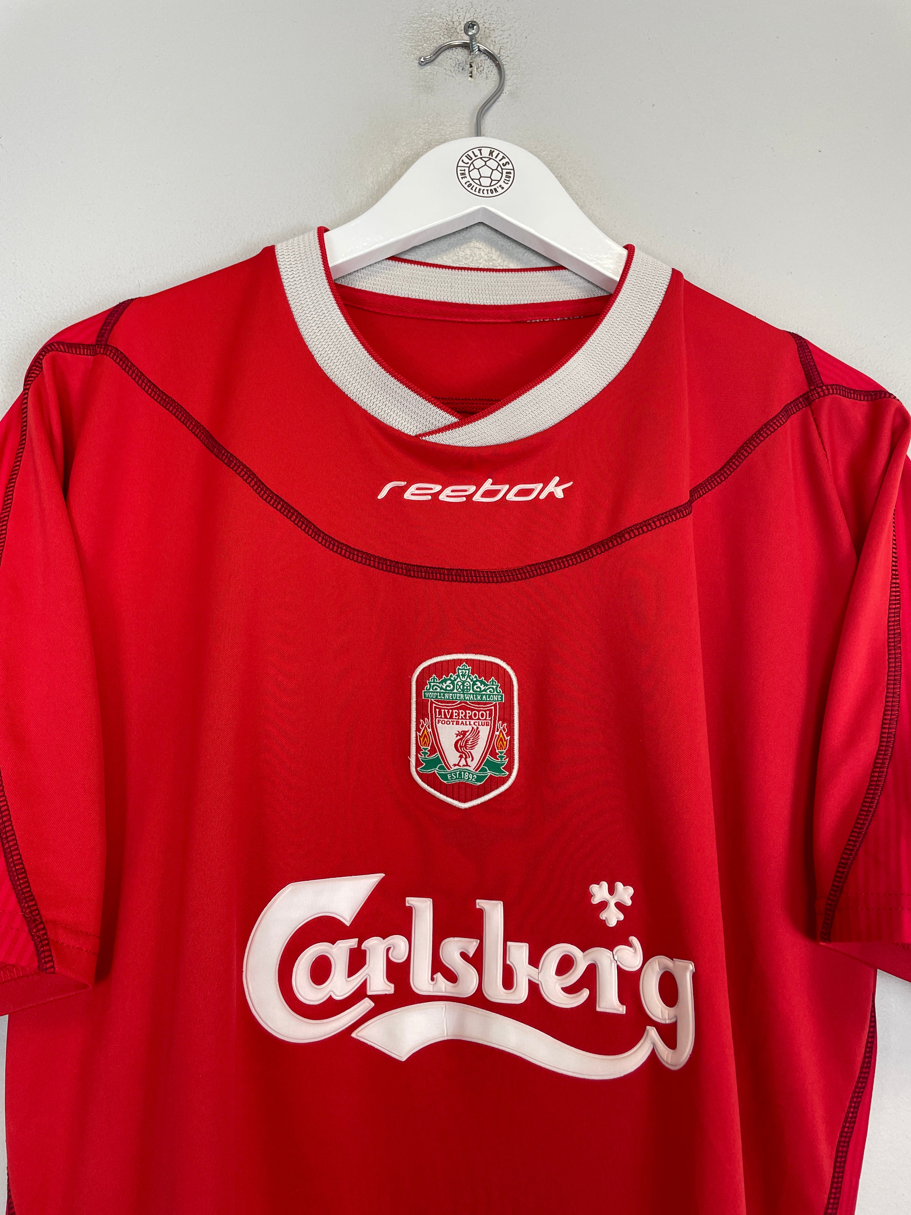 Shop 2002/04 LIVERPOOL HOME SHIRT (L) REEBOK, classic football shirts, vintage football shirts & retro soccer jerseys at Cult Kits