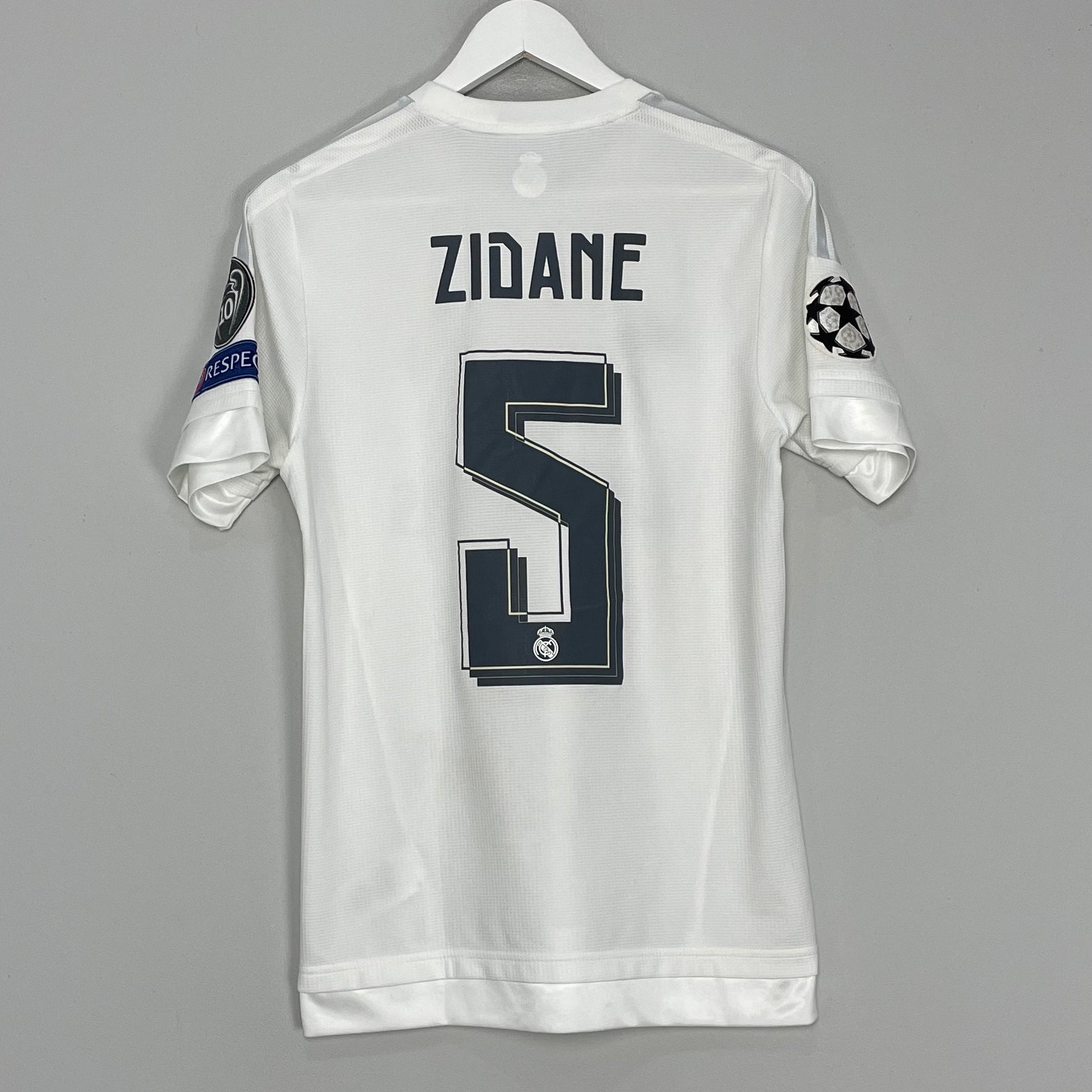 Shop 2015/16 REAL MADRID ZIDANE #5 C/L HOME SHIRT (S) ADIDAS, classic football shirts, vintage football shirts & retro soccer jerseys at Cult Kits