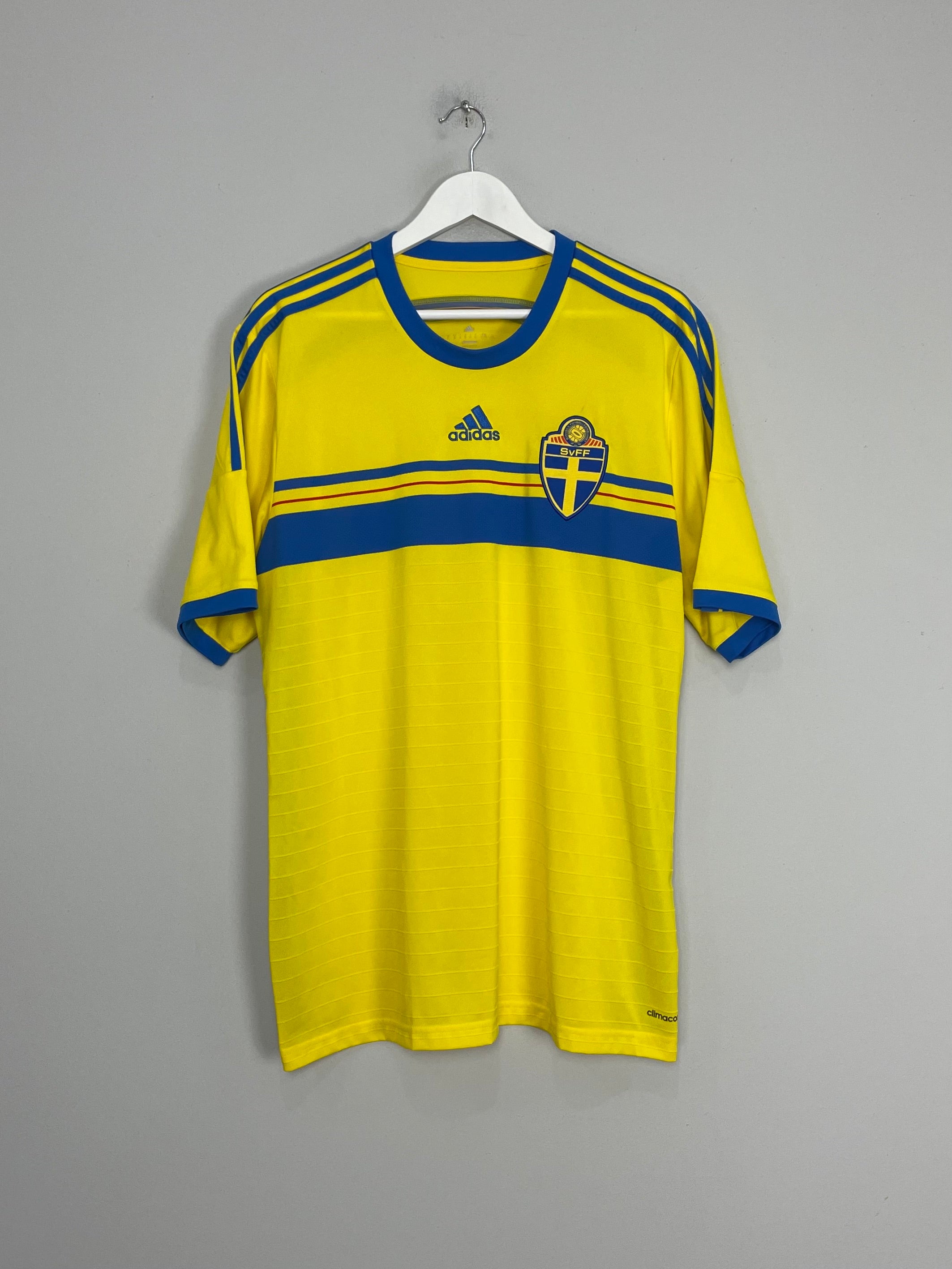 Shop 2014/15 SWEDEN HOME SHIRT (XL) ADIDAS, classic football shirts, vintage football shirts & retro soccer jerseys at Cult Kits