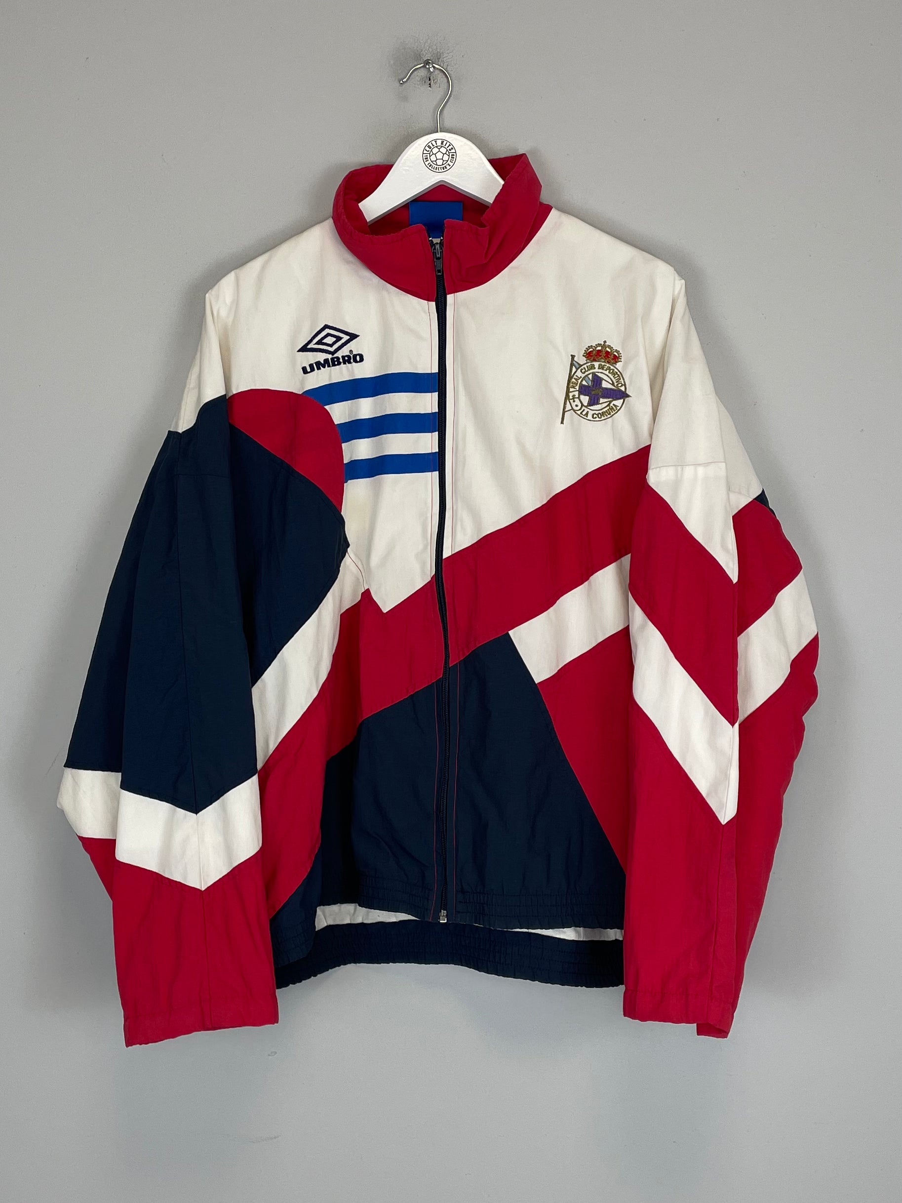 Shop 1993/94 DEPORTIVO LA CORUNA TRACK JACKET (XL) UMBRO, classic football shirts, vintage football shirts & retro soccer jerseys at Cult Kits