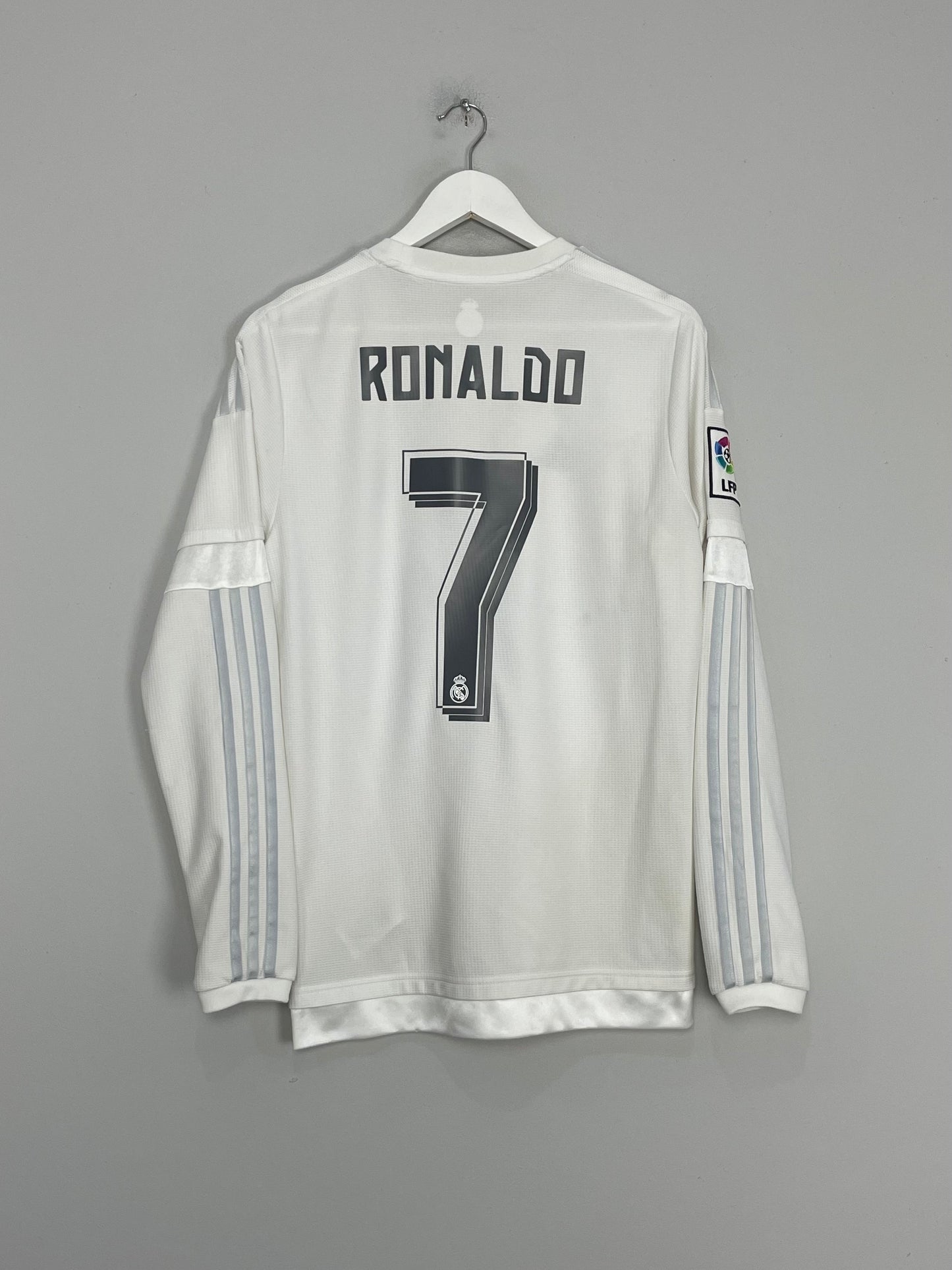 2015/16 REAL MADRID RONALDO #7 L/S HOME SHIRT (M) ADIDAS