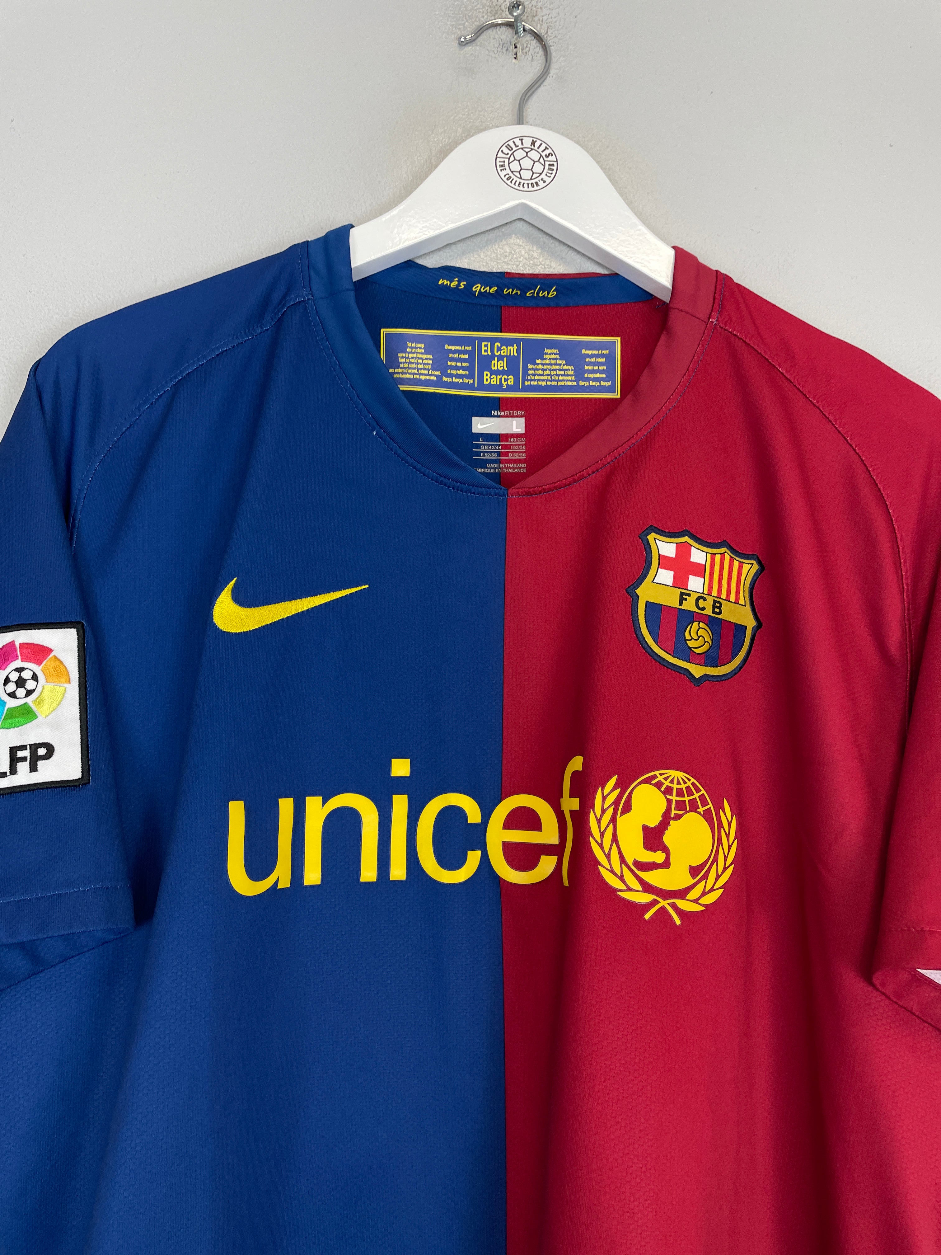 Shop 2008/09 BARCELONA MESSI #10 HOME SHIRT (L) NIKE, classic football shirts, vintage football shirts & retro soccer jerseys at Cult Kits