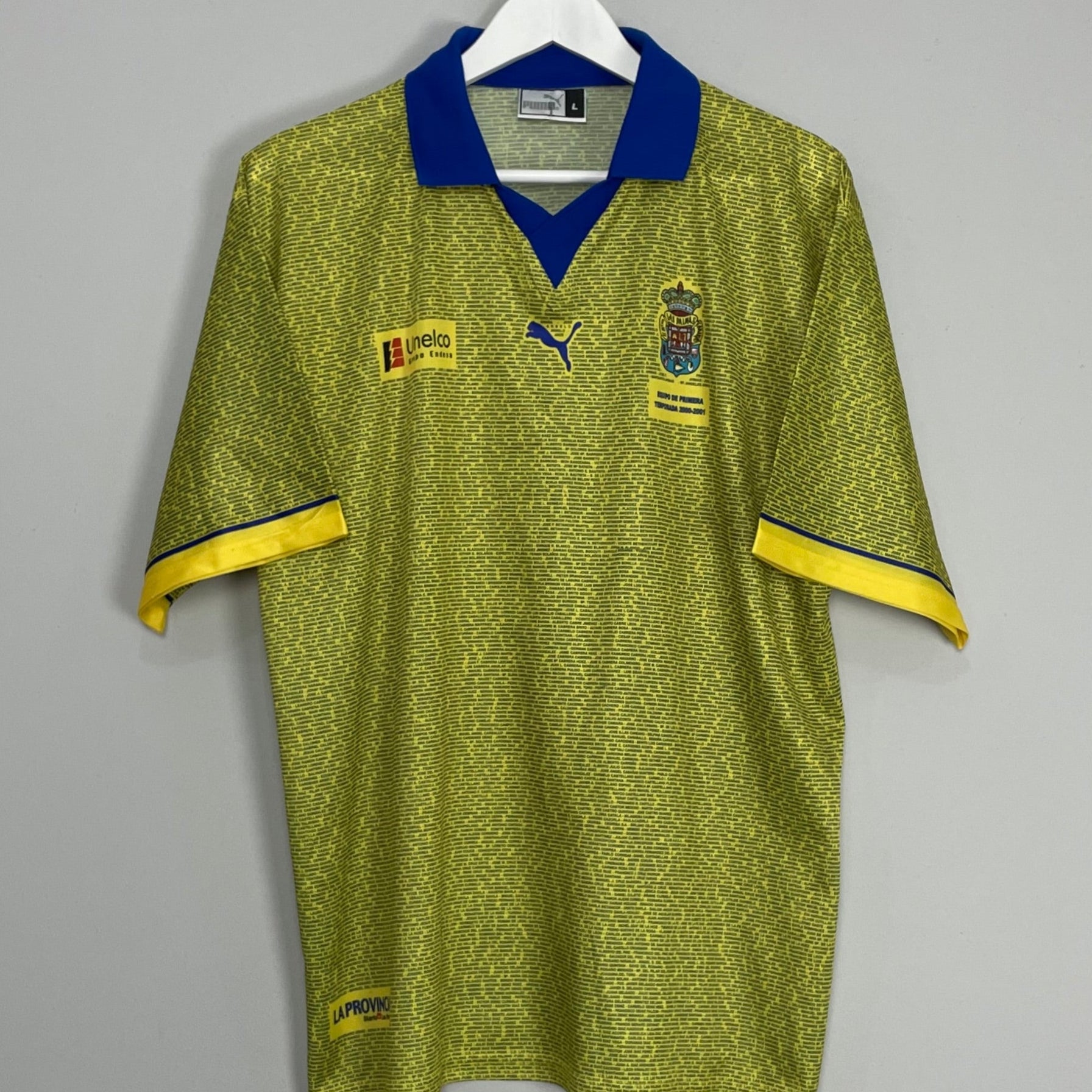 Shop 2000/01 LAS PALMAS *SPECIAL EDITION* SHIRT (L) PUMA, classic football shirts, vintage football shirts & retro soccer jerseys at Cult Kits