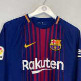 Shop 2017/18 BARCELONA MESSI #10 L/S HOME SHIRT (M) NIKE, classic football shirts, vintage football shirts & retro soccer jerseys at Cult Kits