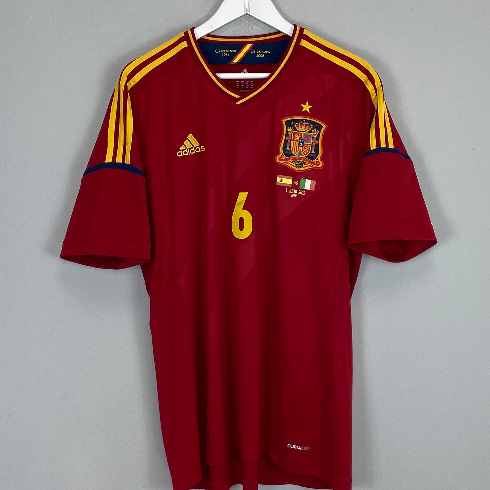 Shop 2012/13 SPAIN A.INIESTA #6 HOME SHIRT (XL) ADIDAS, classic football shirts, vintage football shirts & retro soccer jerseys at Cult Kits