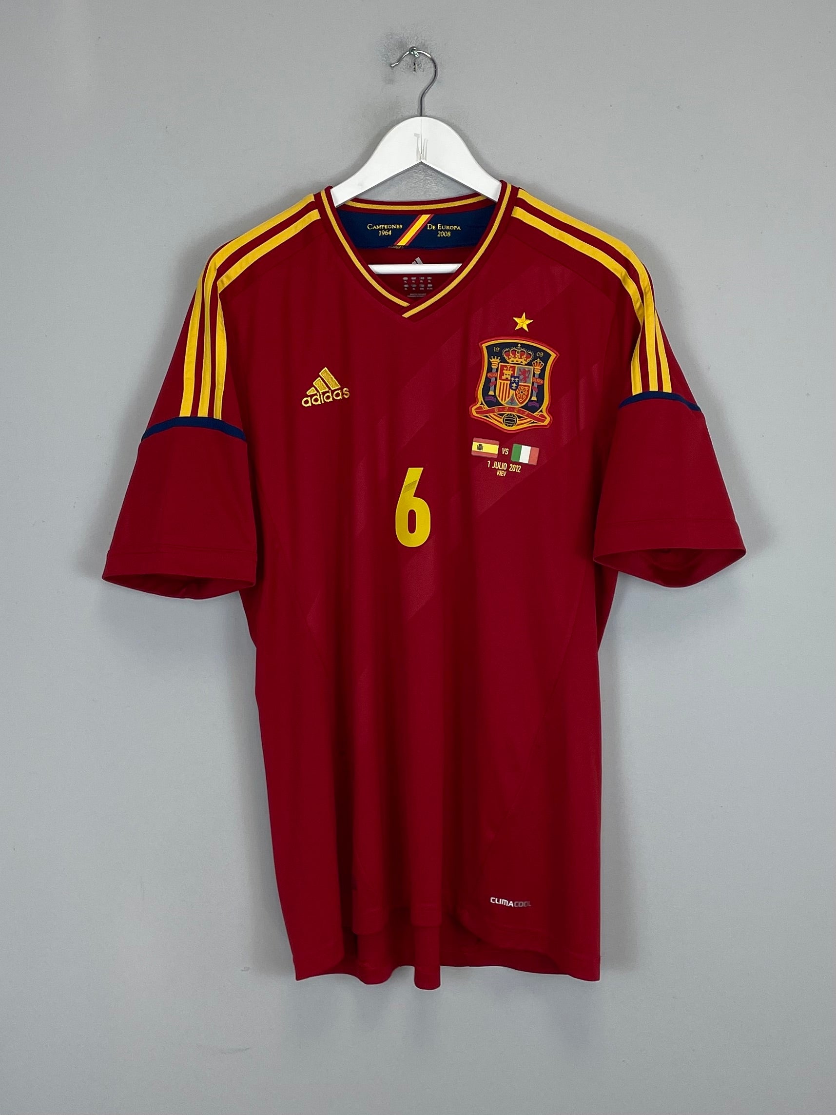 Shop 2012/13 SPAIN A.INIESTA #6 HOME SHIRT (XL) ADIDAS, classic football shirts, vintage football shirts & retro soccer jerseys at Cult Kits