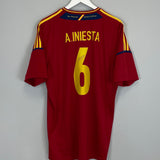 Shop 2012/13 SPAIN A.INIESTA #6 HOME SHIRT (XL) ADIDAS, classic football shirts, vintage football shirts & retro soccer jerseys at Cult Kits