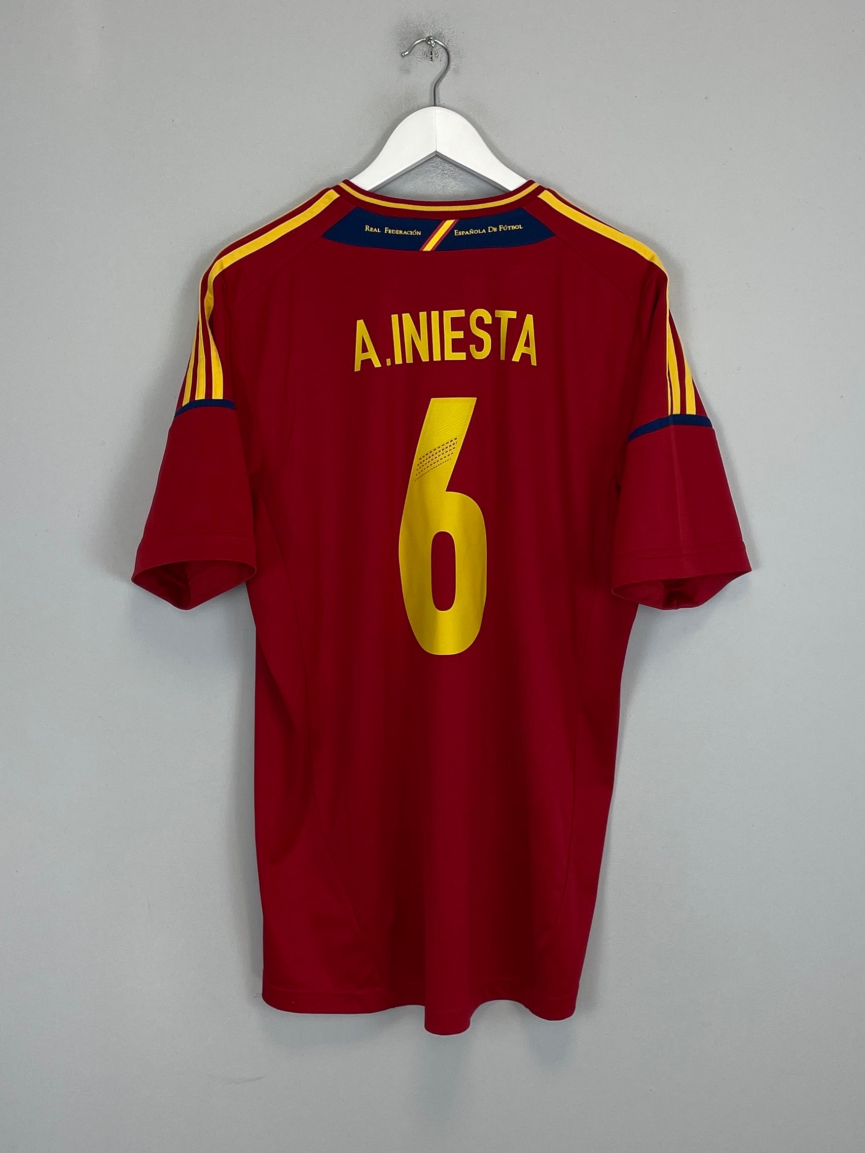 Shop 2012/13 SPAIN A.INIESTA #6 HOME SHIRT (XL) ADIDAS, classic football shirts, vintage football shirts & retro soccer jerseys at Cult Kits