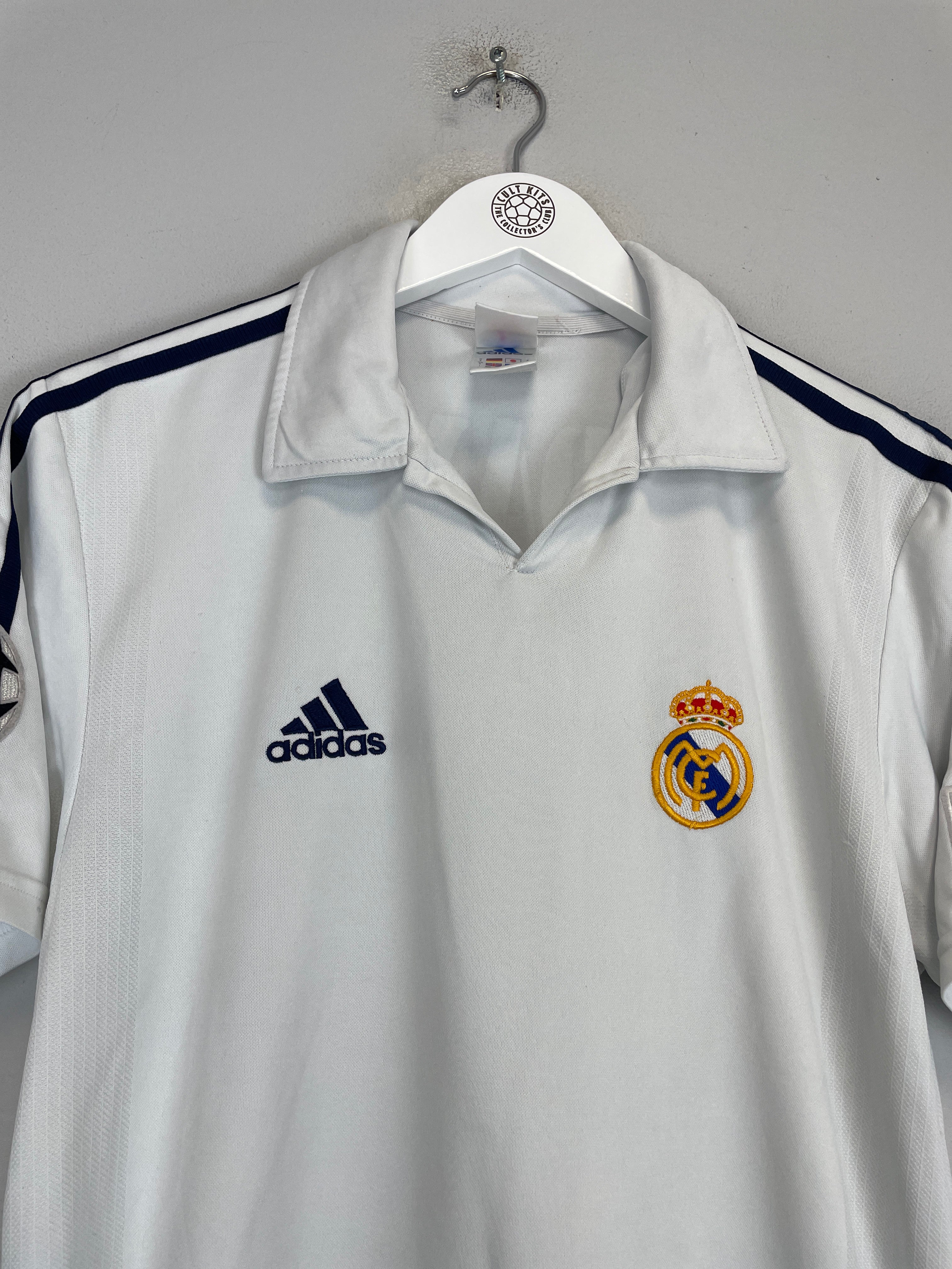 Shop 2001/02 REAL MADRID ZIDANE #5 C/L *CENTENARY* HOME SHIRT (S) ADIDAS, classic football shirts, vintage football shirts & retro soccer jerseys at Cult Kits