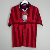 Shop 1997/99 ENGLAND AWAY SHIRT (L) UMBRO, classic football shirts, vintage football shirts & retro soccer jerseys at Cult Kits