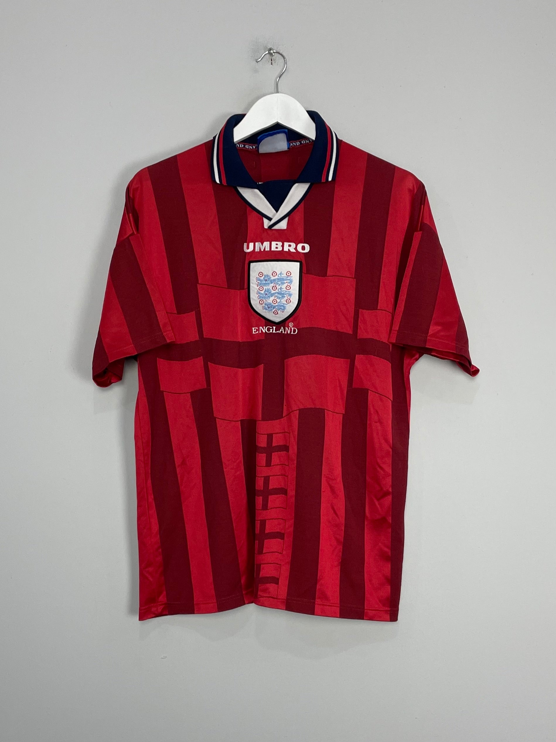 Shop 1997/99 ENGLAND AWAY SHIRT (L) UMBRO, classic football shirts, vintage football shirts & retro soccer jerseys at Cult Kits