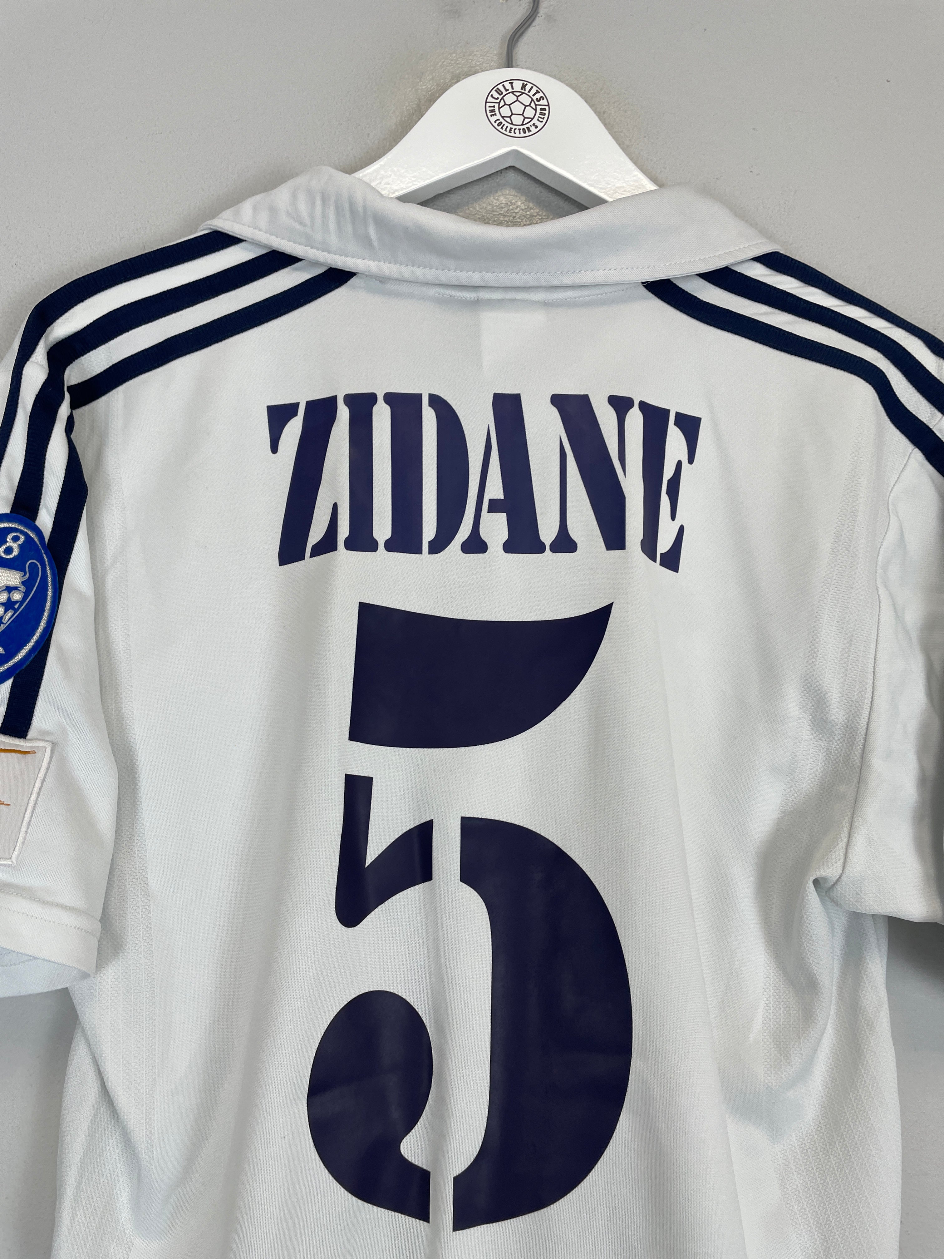 Shop 2001/02 REAL MADRID ZIDANE #5 C/L *CENTENARY* HOME SHIRT (S) ADIDAS, classic football shirts, vintage football shirts & retro soccer jerseys at Cult Kits