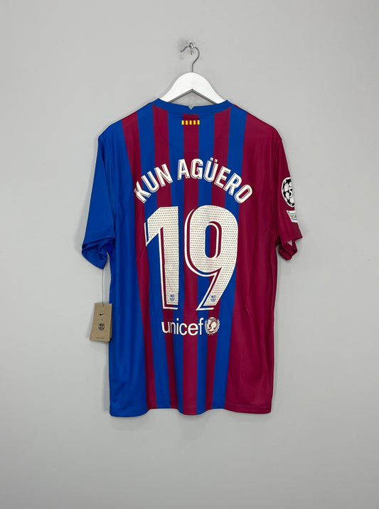 Image of the Barcelona Aguero shirt from the 2021/22 season
