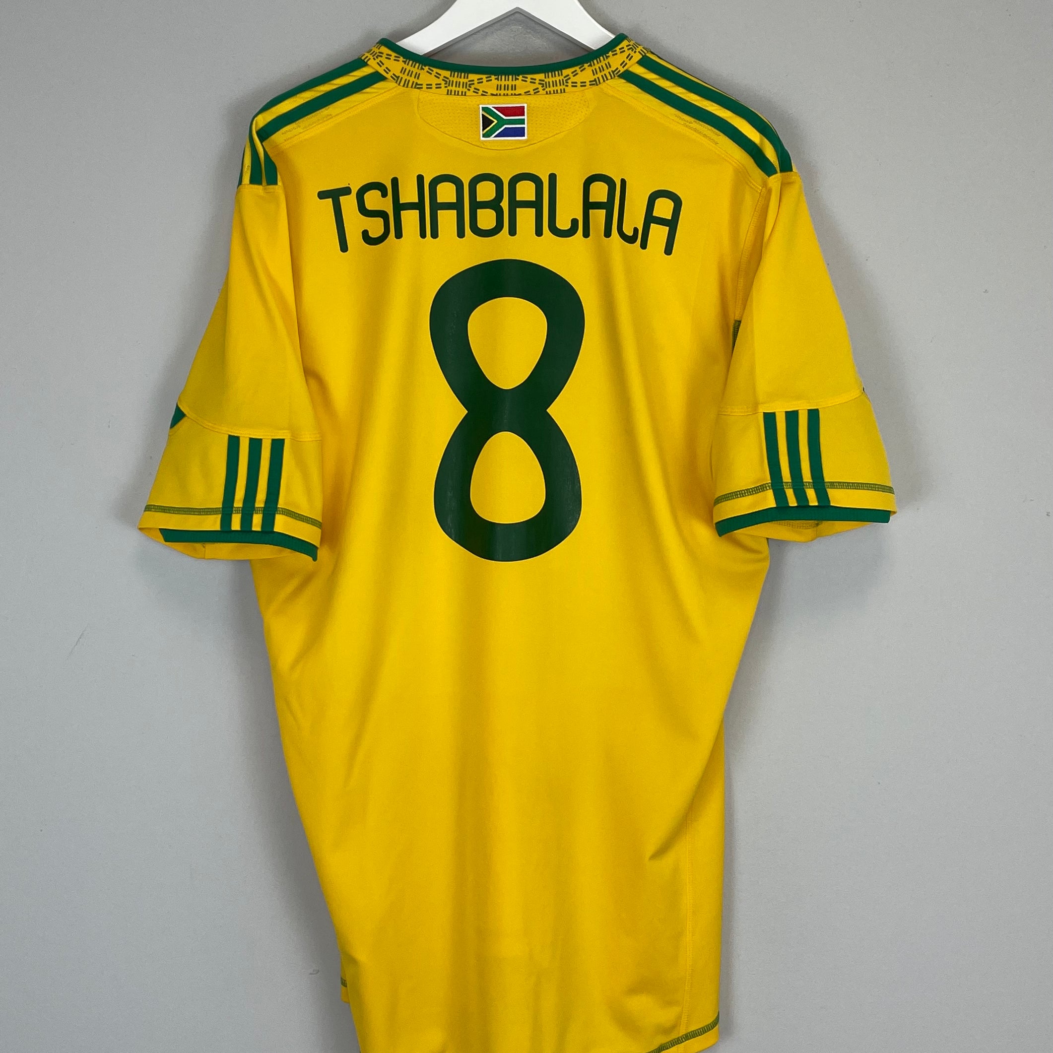 Shop 2010 SOUTH AFRICA TSHABALALA #8 HOME SHIRT (XL) ADIDAS, classic football shirts, vintage football shirts & retro soccer jerseys at Cult Kits