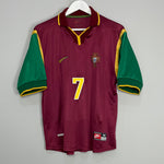 Shop 1997/98 PORTUGAL FIGO #7 HOME SHIRT (M) NIKE, classic football shirts, vintage football shirts & retro soccer jerseys at Cult Kits