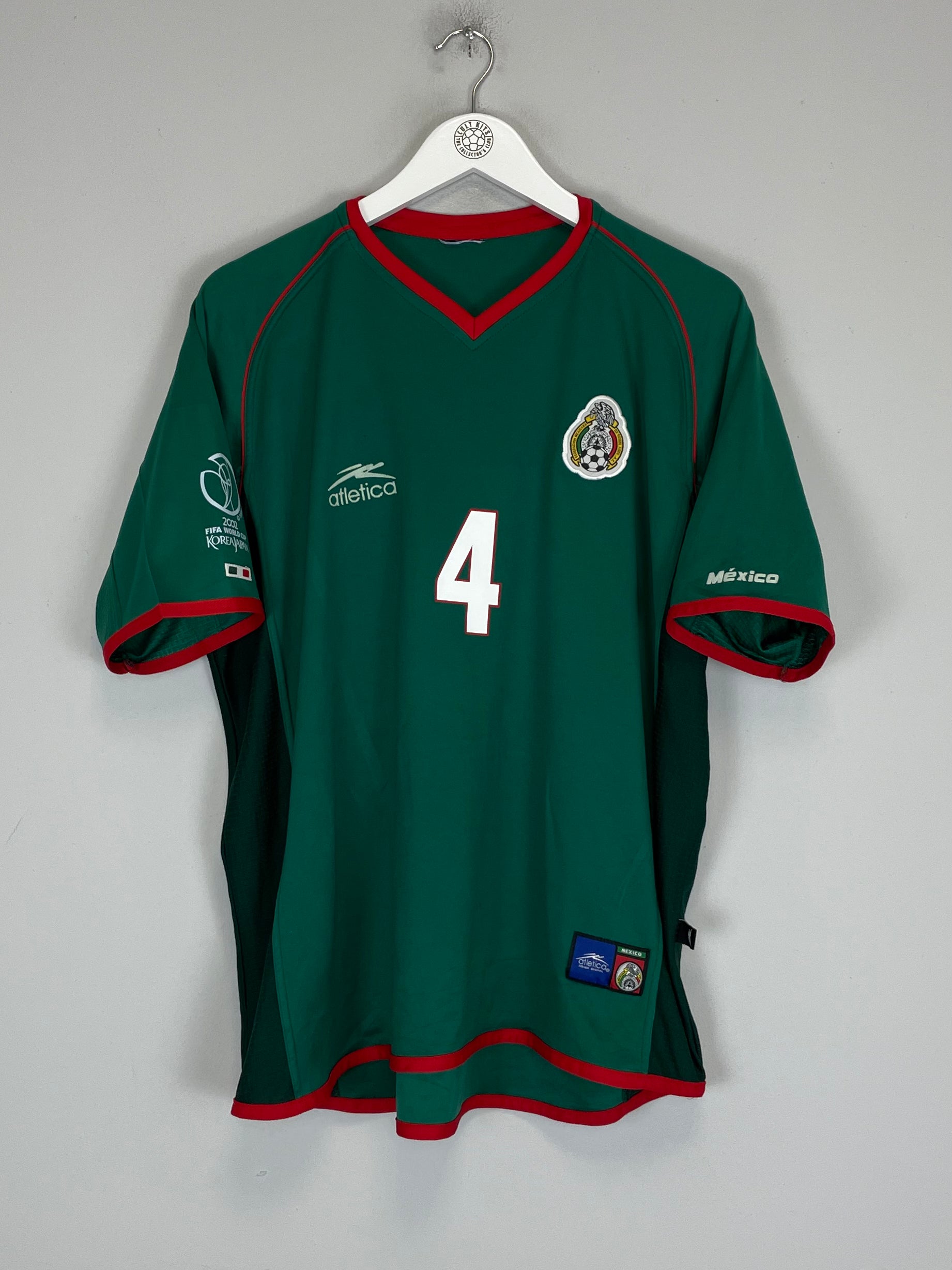 Shop 2002/03 MEXICO R.MARQUEZ #4 HOME SHIRT (M) ATLETICA, classic football shirts, vintage football shirts & retro soccer jerseys at Cult Kits