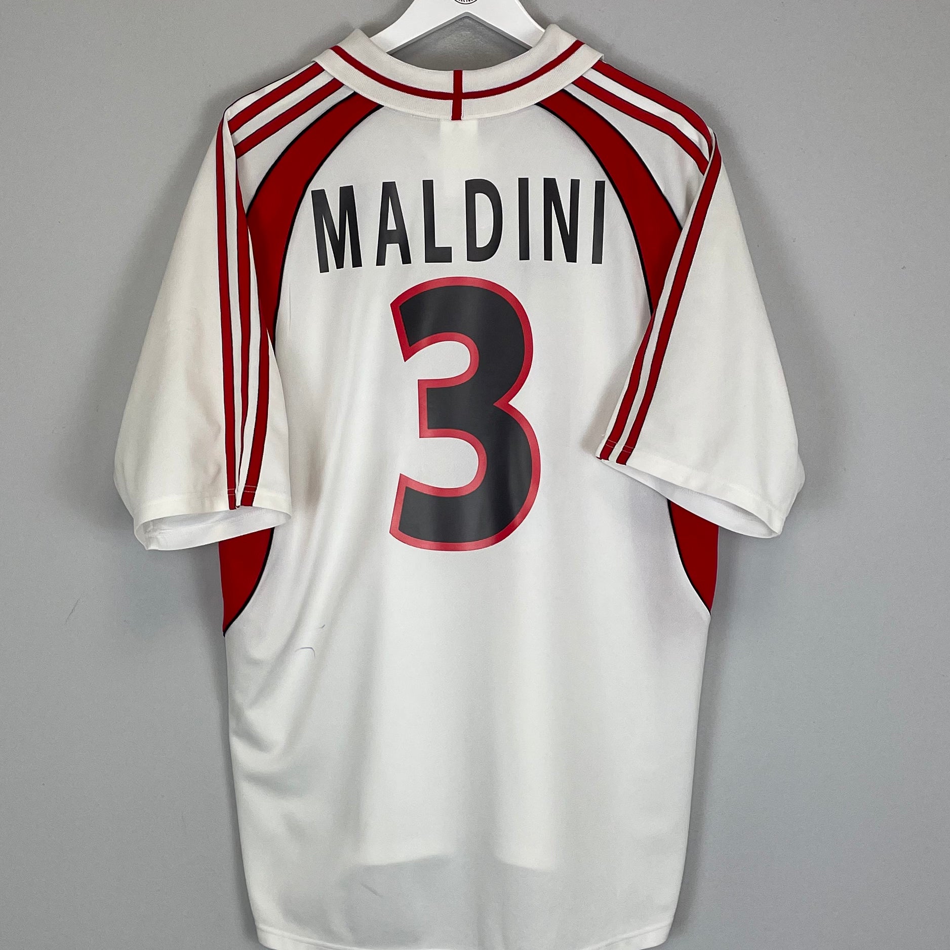 Shop 2000/02 AC MILAN MALDINI #3 AWAY SHIRT (XL) ADIDAS, classic football shirts, vintage football shirts & retro soccer jerseys at Cult Kits