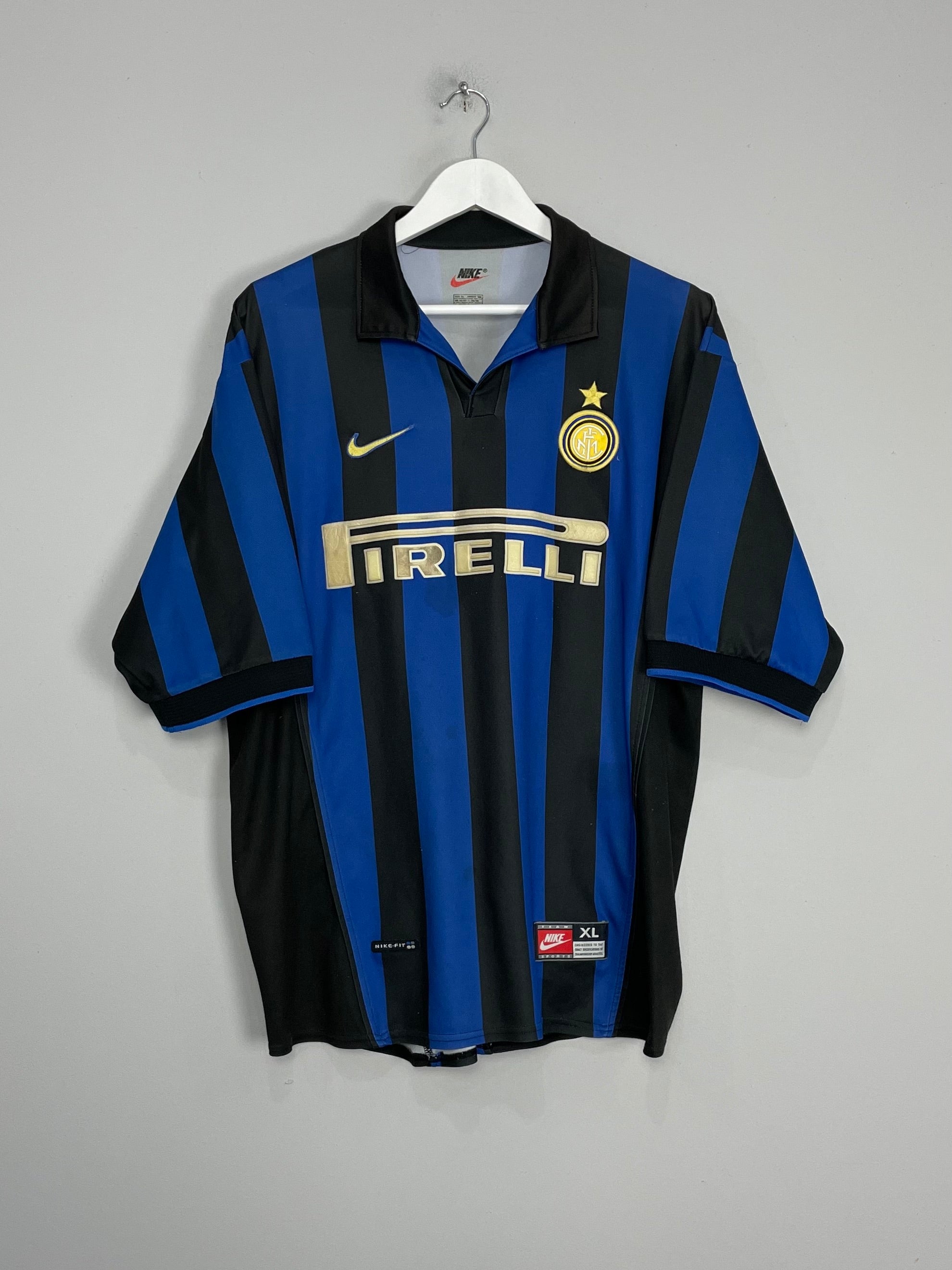 Shop 1998/99 INTER MILAN HOME SHIRT (XL) NIKE, classic football shirts, vintage football shirts & retro soccer jerseys at Cult Kits