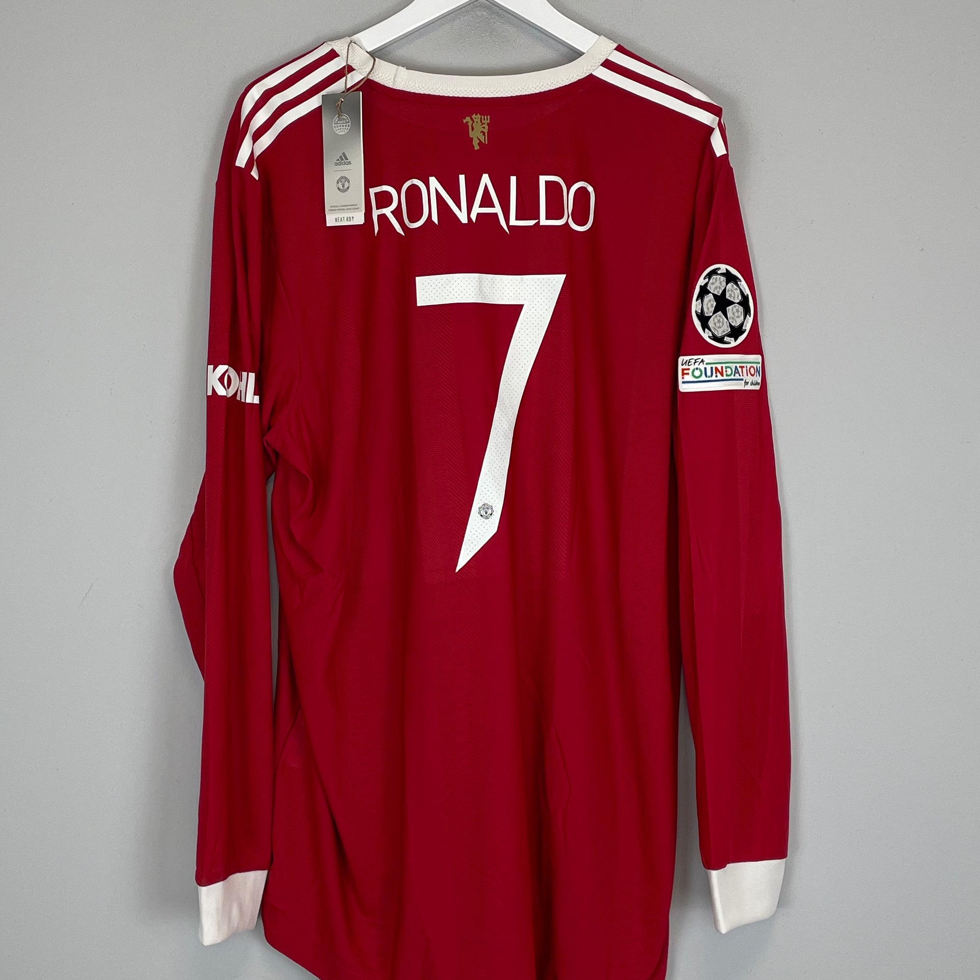 Shop 2021/22 MANCHESTER UNITED RONALDO #7 *BNWT* AUTHENTIC C/L L/S HOME SHIRT (XXL) ADIDAS, classic football shirts, vintage football shirts & retro soccer jerseys at Cult Kits