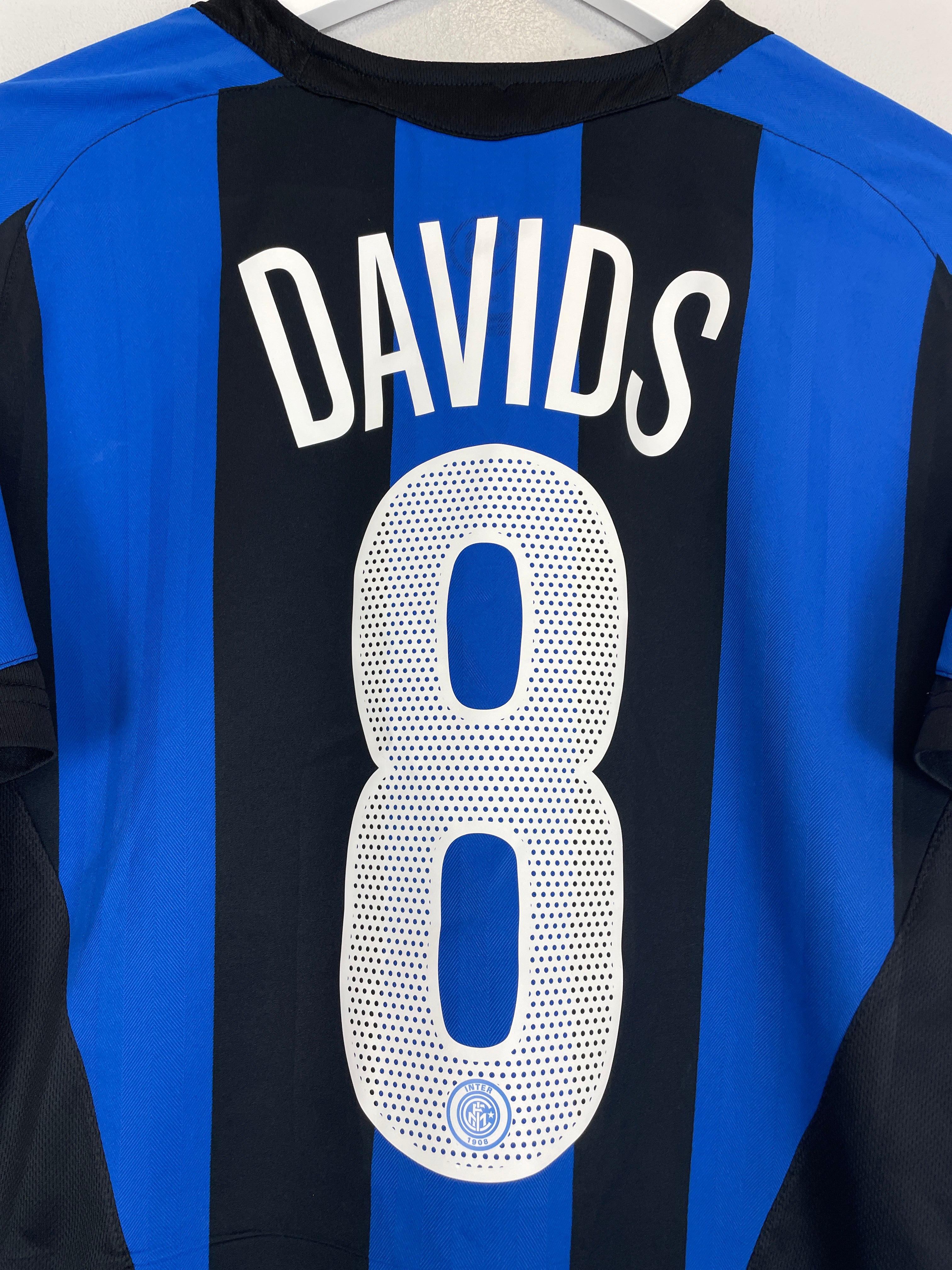 Shop 2005/06 INTER MILAN DAVIDS #8 HOME SHIRT (XL.KIDS) NIKE, classic football shirts, vintage football shirts & retro soccer jerseys at Cult Kits