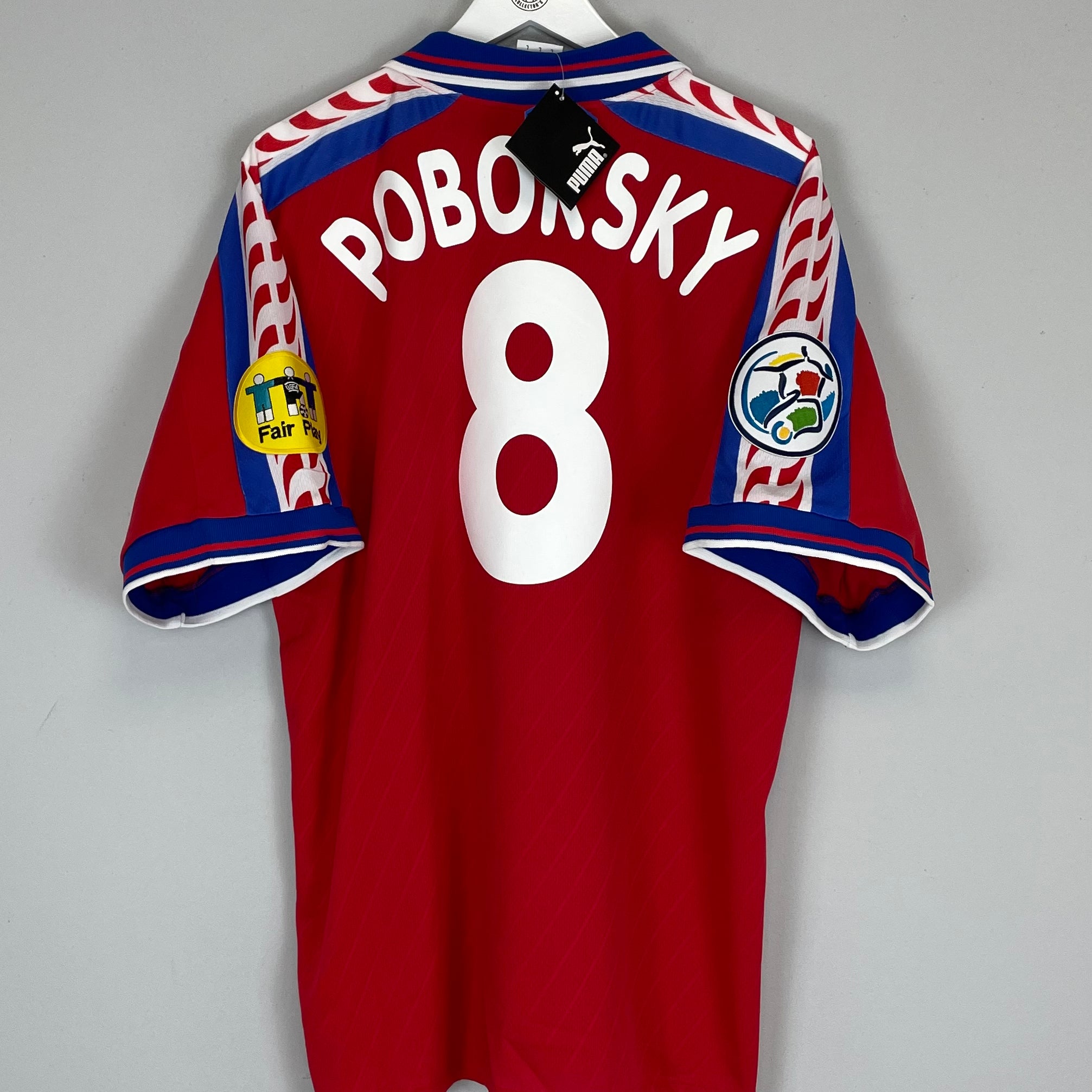 Shop 1996 CZECH REPUBLIC POBORSKY #8 *BNWT* HOME SHIRT (L) PUMA, classic football shirts, vintage football shirts & retro soccer jerseys at Cult Kits