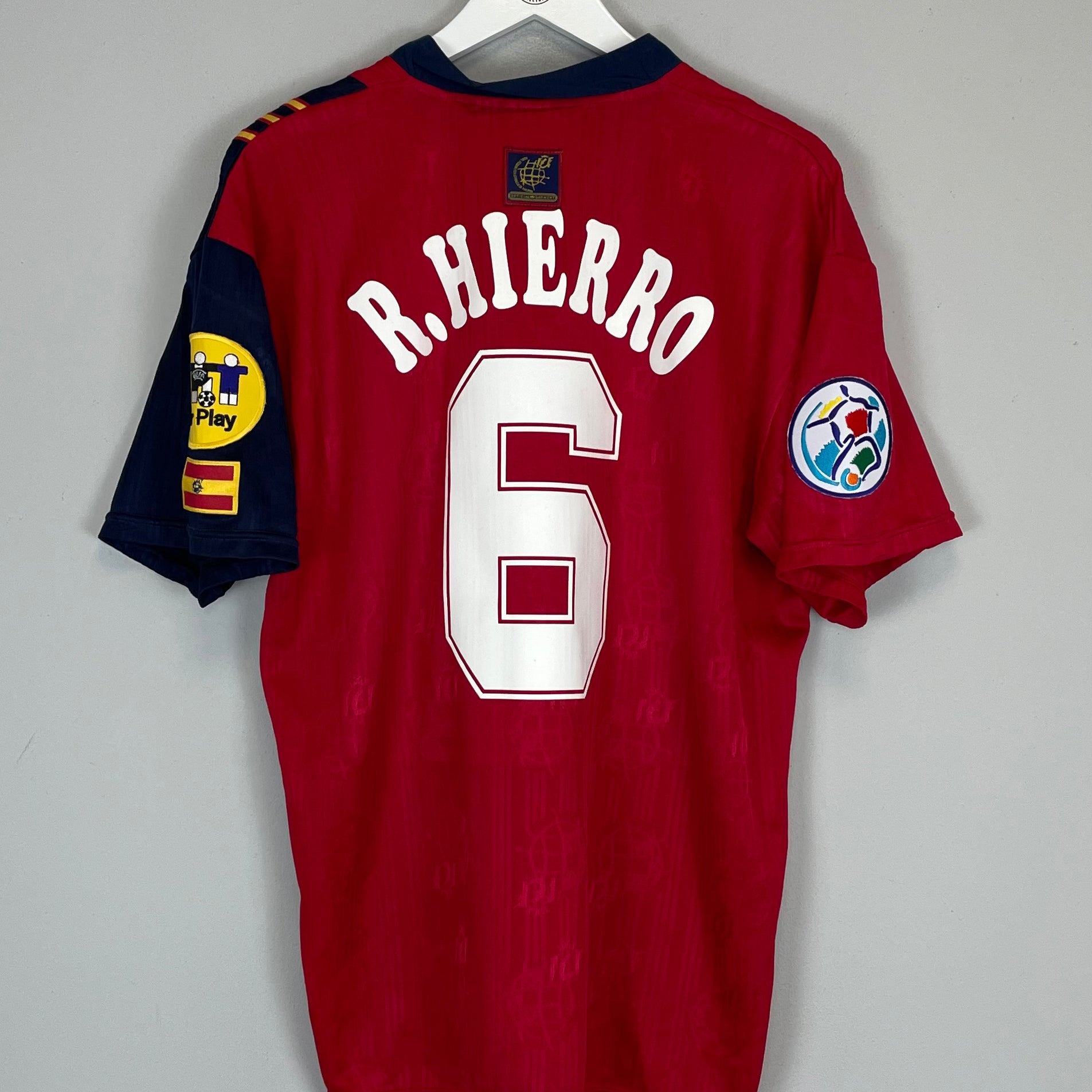 Shop 1996 SPAIN HIERRO #6 HOME SHIRT (L) ADIDAS, classic football shirts, vintage football shirts & retro soccer jerseys at Cult Kits