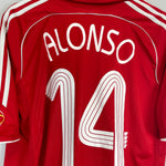 Shop 2006/08 LIVERPOOL ALONSO #14 C/L HOME SHIRT (L) ADIDAS, classic football shirts, vintage football shirts & retro soccer jerseys at Cult Kits