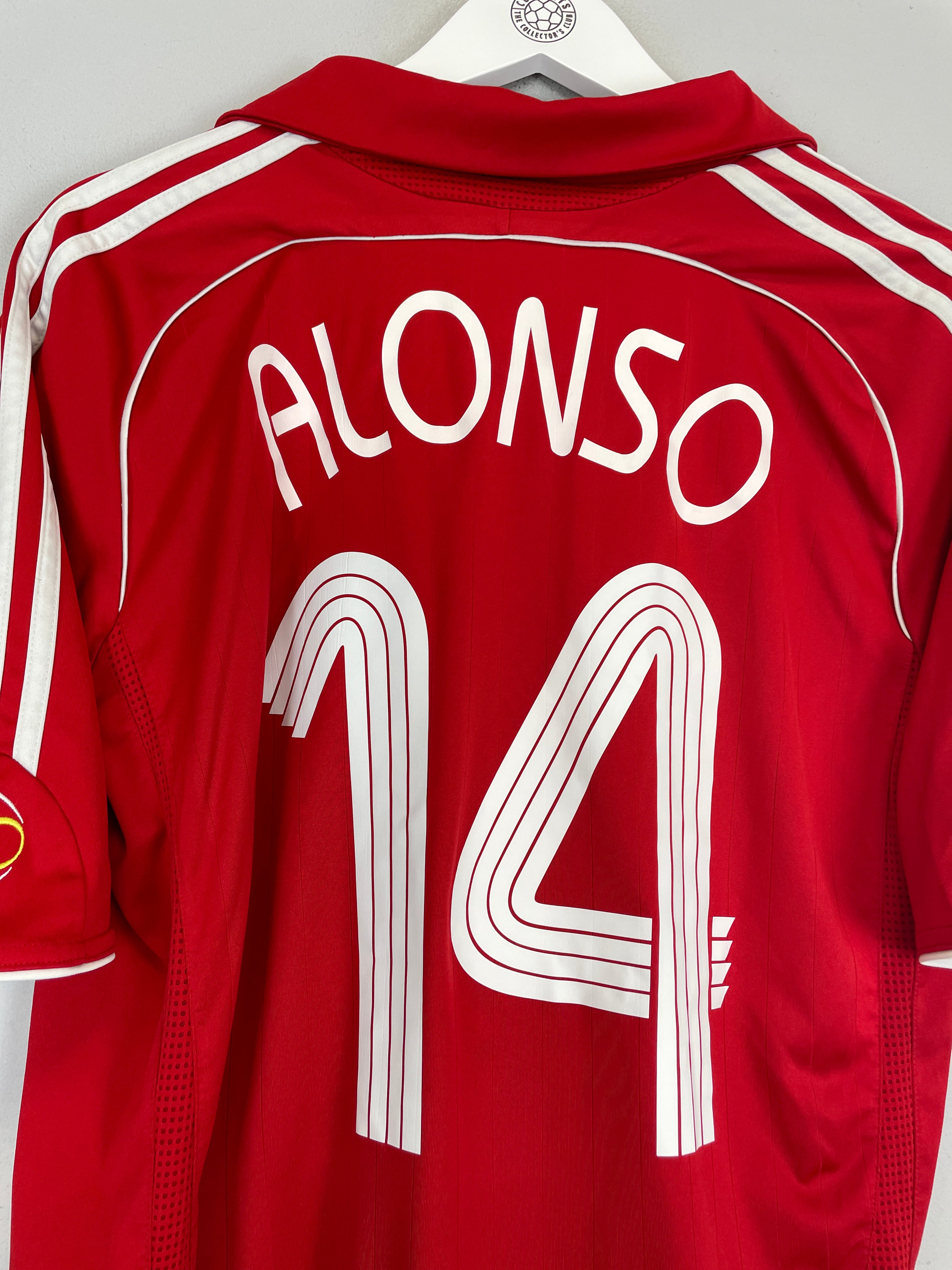 Shop 2006/08 LIVERPOOL ALONSO #14 C/L HOME SHIRT (L) ADIDAS, classic football shirts, vintage football shirts & retro soccer jerseys at Cult Kits