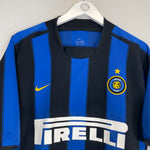Shop 2003/04 INTER MILAN J.ZANETTI #4 HOME SHIRT (L) NIKE, classic football shirts, vintage football shirts & retro soccer jerseys at Cult Kits