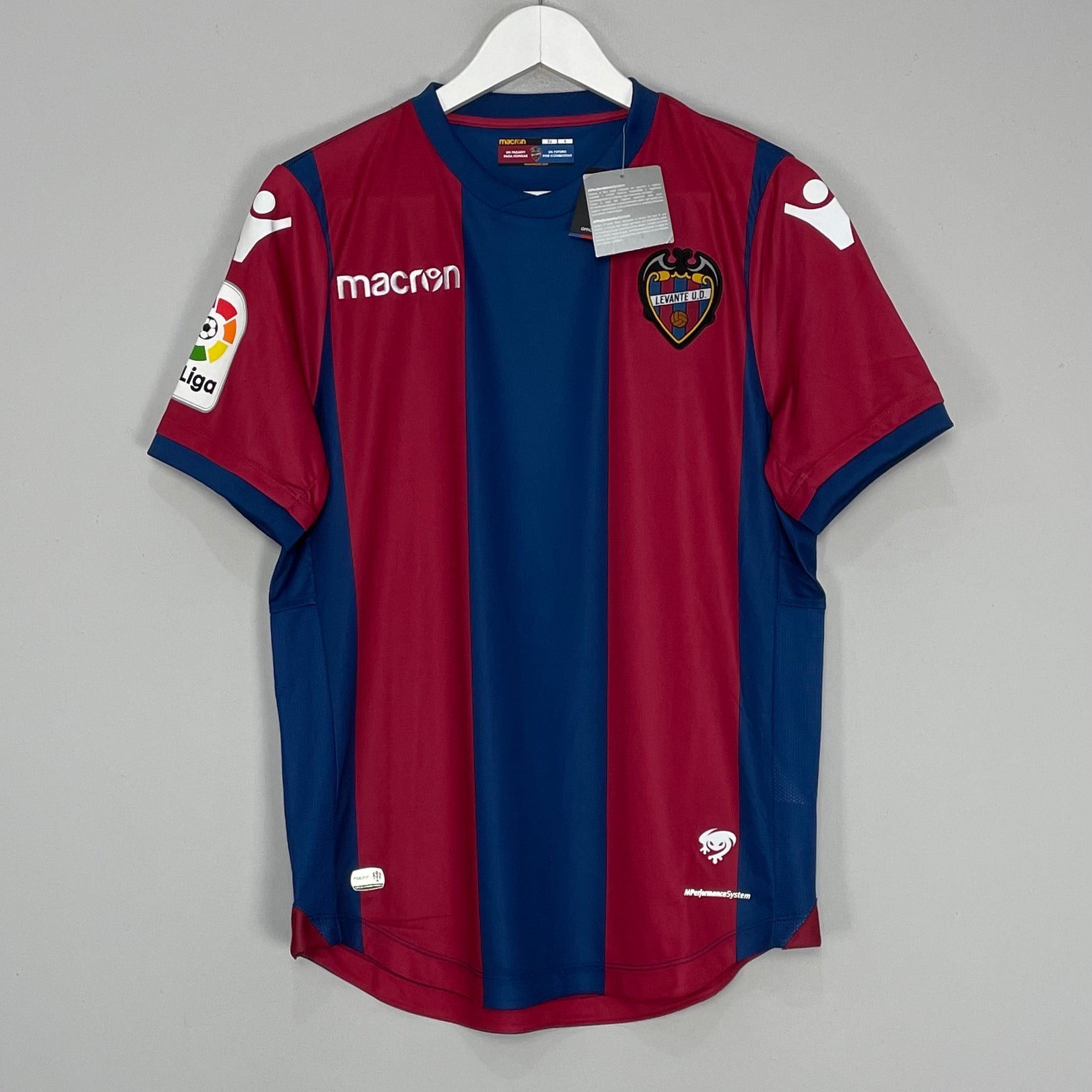 Shop 2017/18 LEVANTE *BNWT* HOME SHIRT (S) MACRON, classic football shirts, vintage football shirts & retro soccer jerseys at Cult Kits