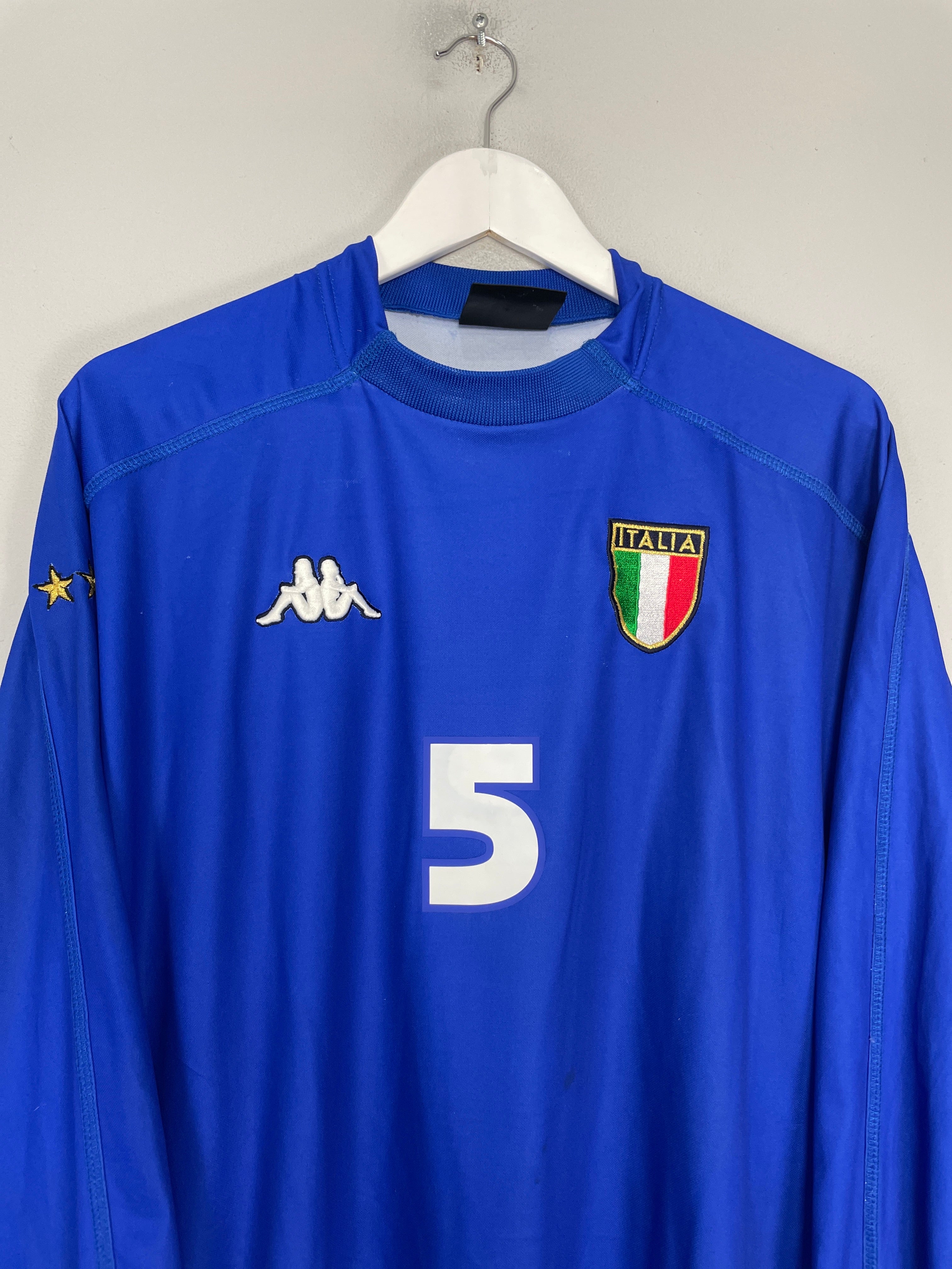 Shop 1998/99 ITALY #5 L/S HOME SHIRT (XXXL) KAPPA, classic football shirts, vintage football shirts & retro soccer jerseys at Cult Kits