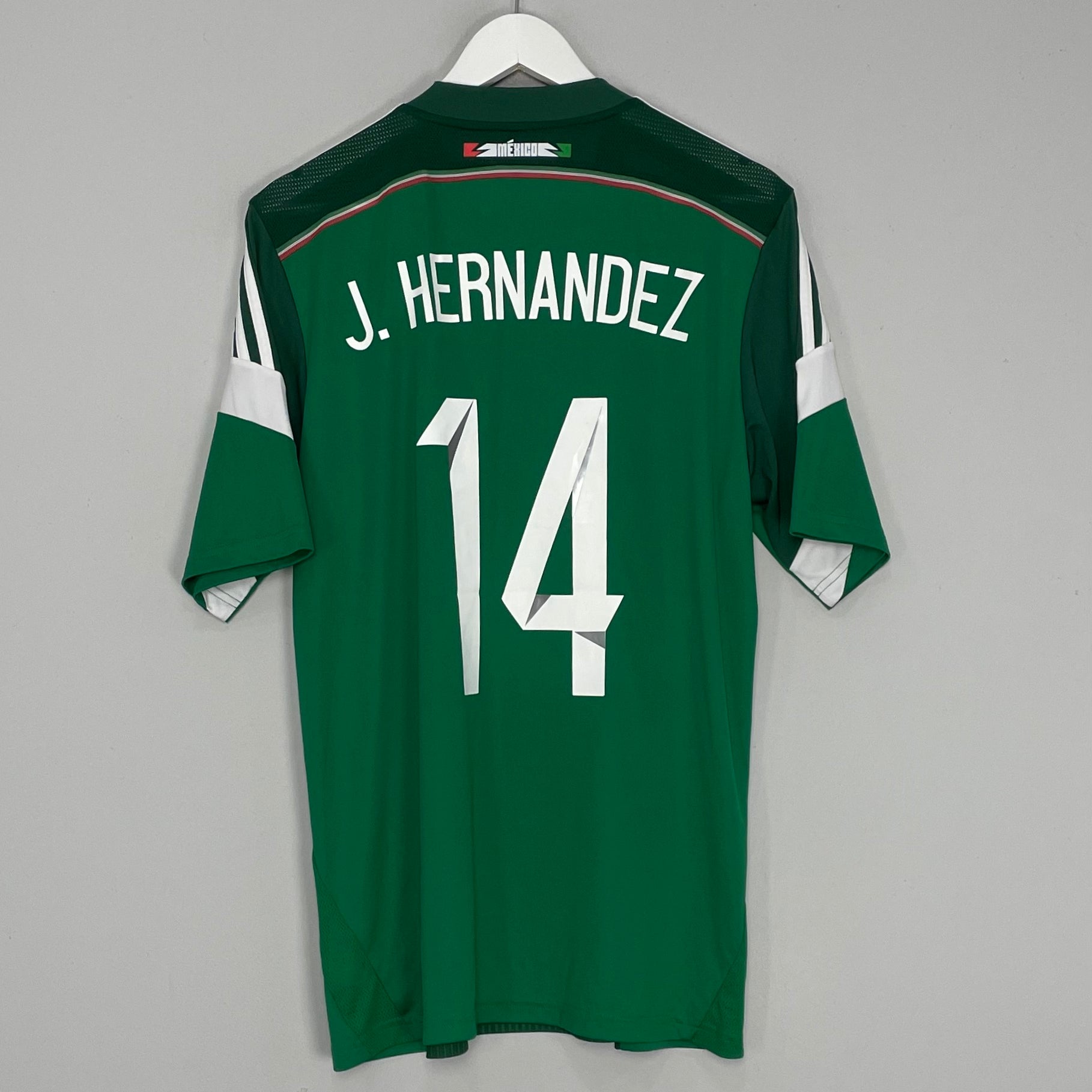Shop 2014/15 MEXICO J.HERNANDEZ #14 HOME SHIRT (L) ADIDAS, classic football shirts, vintage football shirts & retro soccer jerseys at Cult Kits