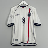 Shop 2001/03 ENGLAND SCHOLES #8 HOME SHIRT (S) UMBRO, classic football shirts, vintage football shirts & retro soccer jerseys at Cult Kits