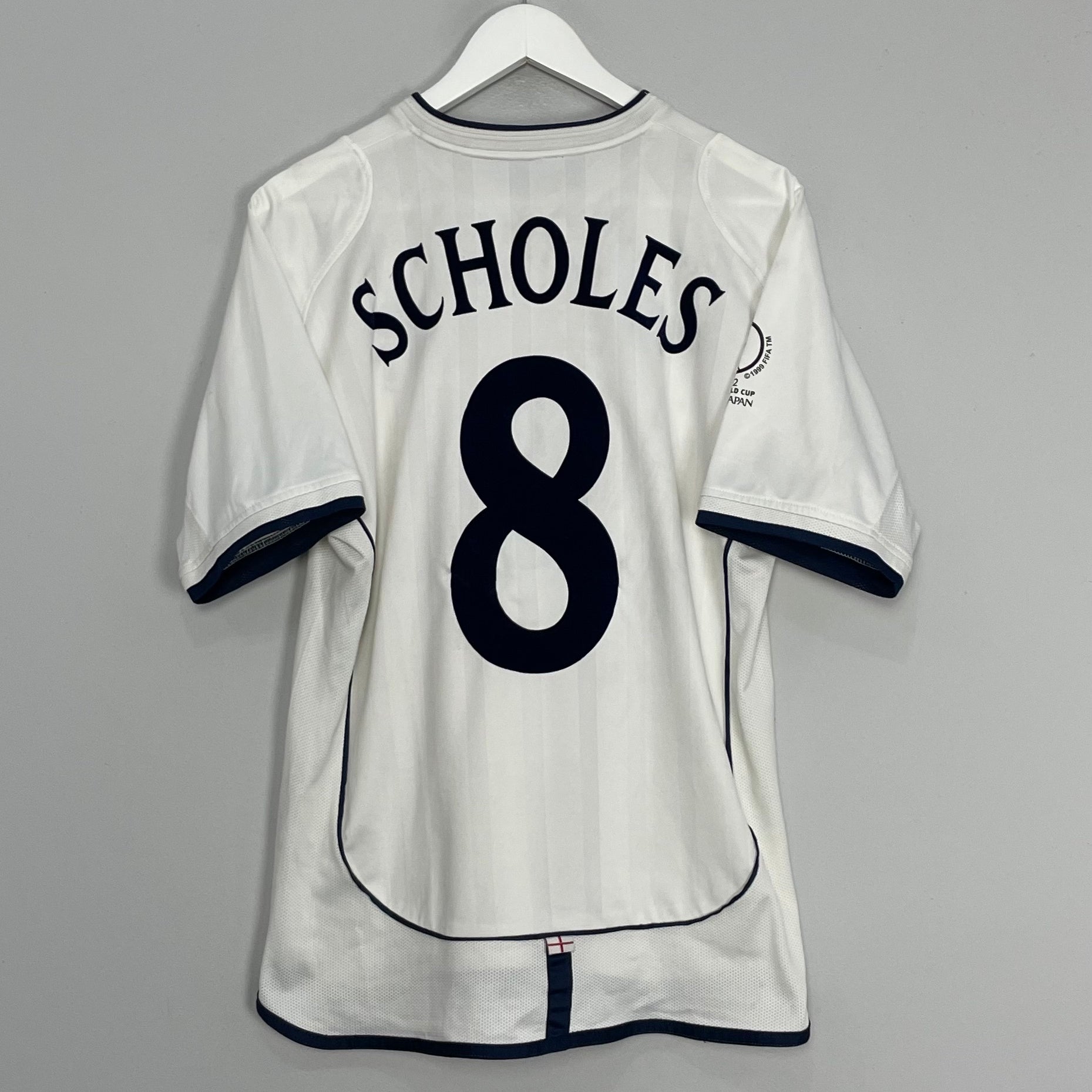 Shop 2001/03 ENGLAND SCHOLES #8 HOME SHIRT (S) UMBRO, classic football shirts, vintage football shirts & retro soccer jerseys at Cult Kits