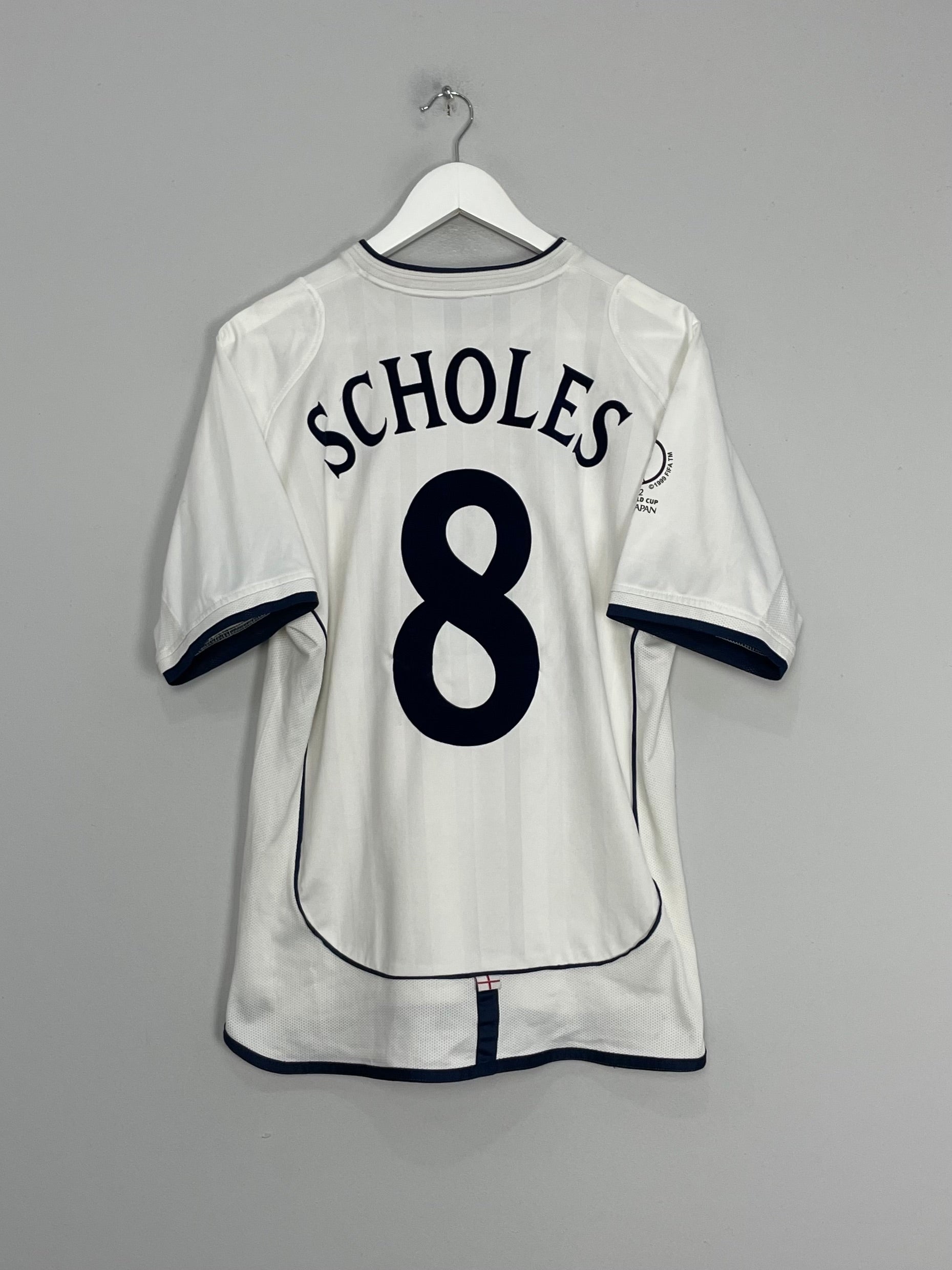 Shop 2001/03 ENGLAND SCHOLES #8 HOME SHIRT (S) UMBRO, classic football shirts, vintage football shirts & retro soccer jerseys at Cult Kits
