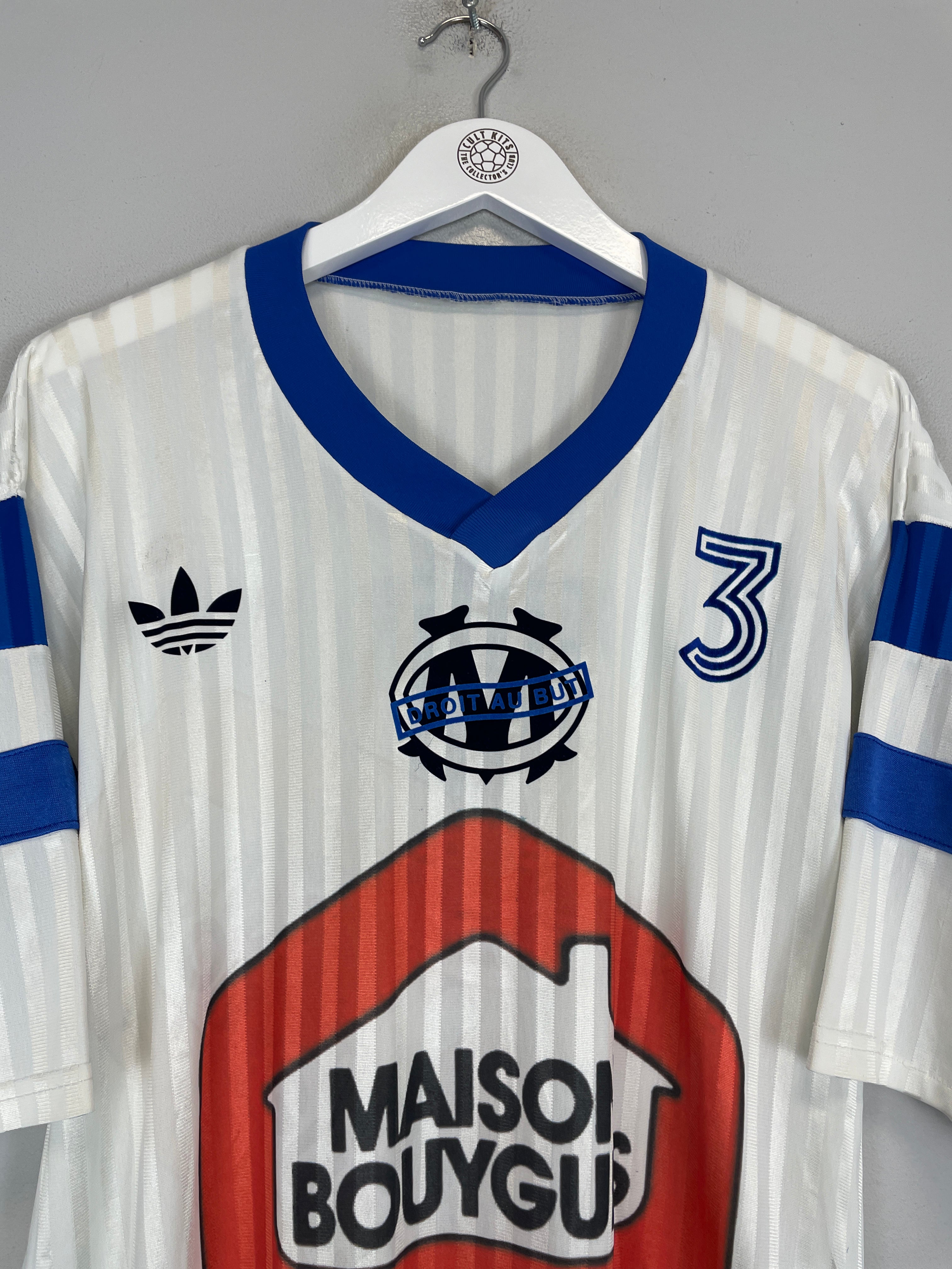 Shop 1986/87 MARSEILLE #3 HOME SHIRT (M) ADIDAS, classic football shirts, vintage football shirts & retro soccer jerseys at Cult Kits