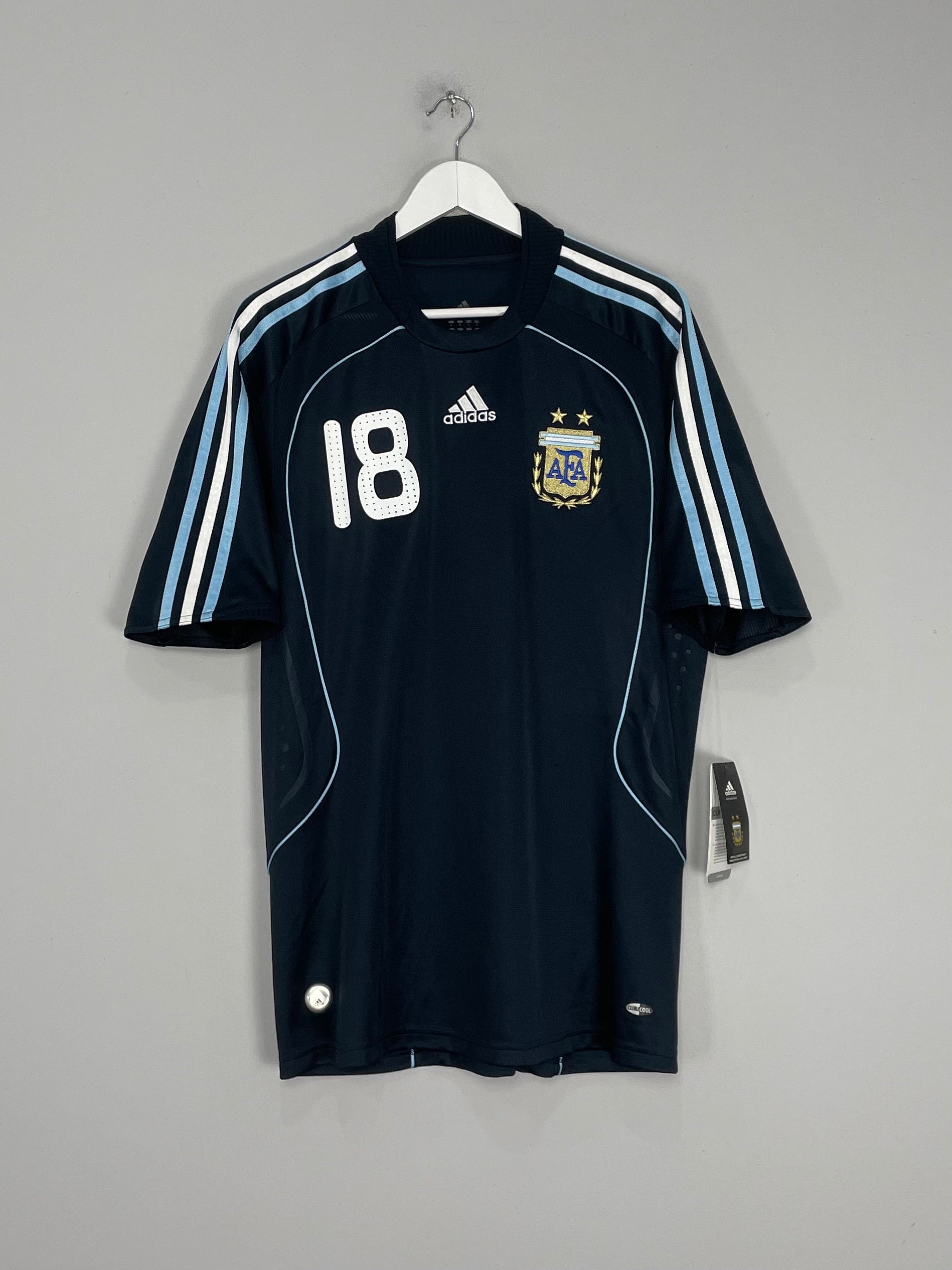 Shop 2007/09 ARGENTINA MESSI #18 *BNWT* AWAY SHIRT (L) ADIDAS, classic football shirts, vintage football shirts & retro soccer jerseys at Cult Kits