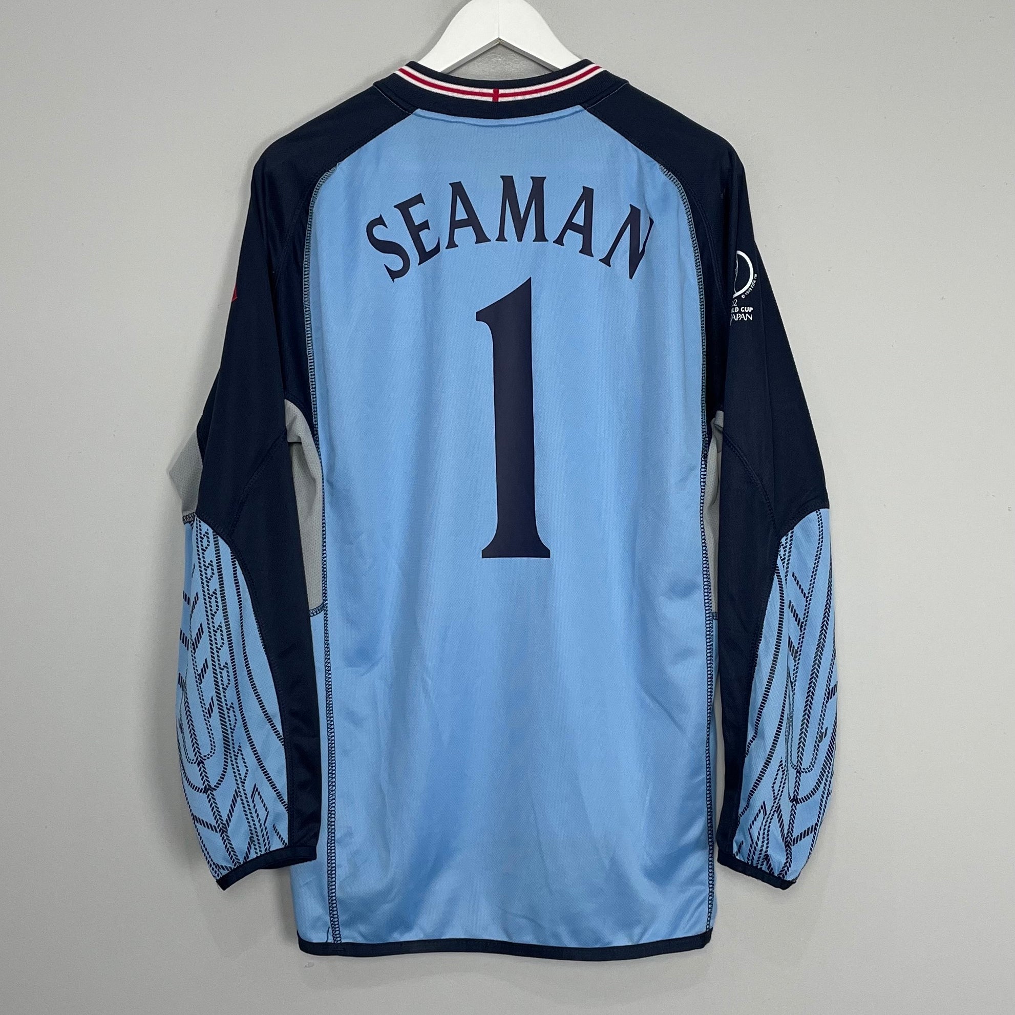 Shop 2002/03 ENGLAND SEAMAN #1 GK SHIRT (L) UMBRO, classic football shirts, vintage football shirts & retro soccer jerseys at Cult Kits