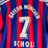 1995/97 BAYERN MUNICH SCHOLL #7 HOME SHIRT (L) ADIDAS