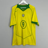 2004/06 BRAZIL RONALDO #9 HOME SHIRT (XL) NIKE
