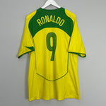 2004/06 BRAZIL RONALDO #9 HOME SHIRT (L) NIKE
