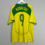 2004/06 BRAZIL RONALDO #9 HOME SHIRT (L) NIKE